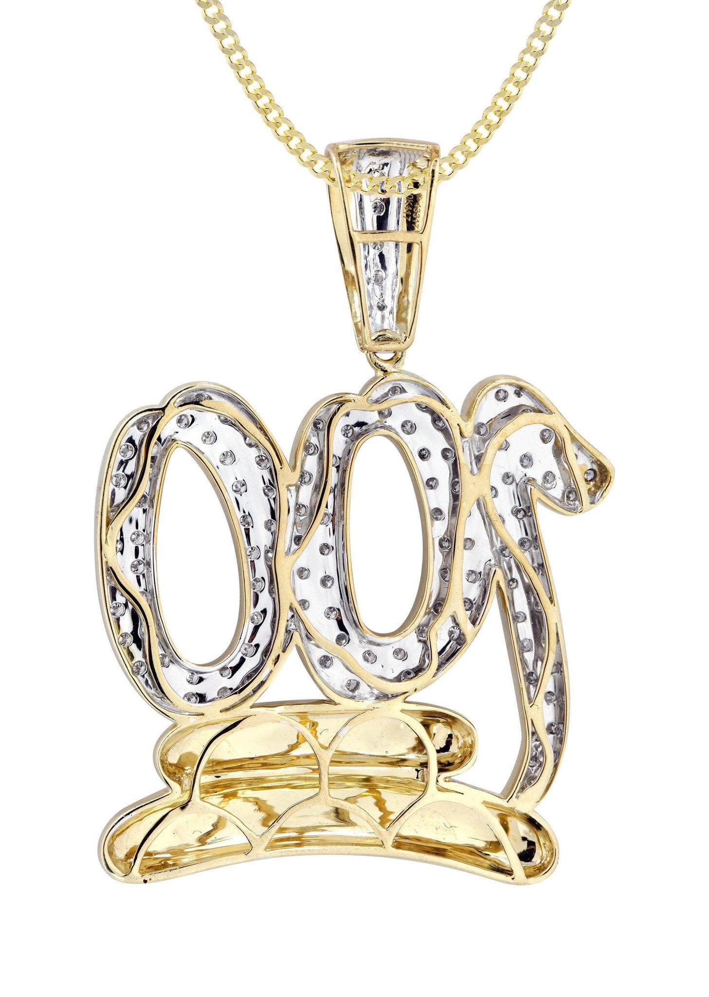10K Yellow Gold 100 Diamond Necklace  | 1.14 Carats - Image 3
