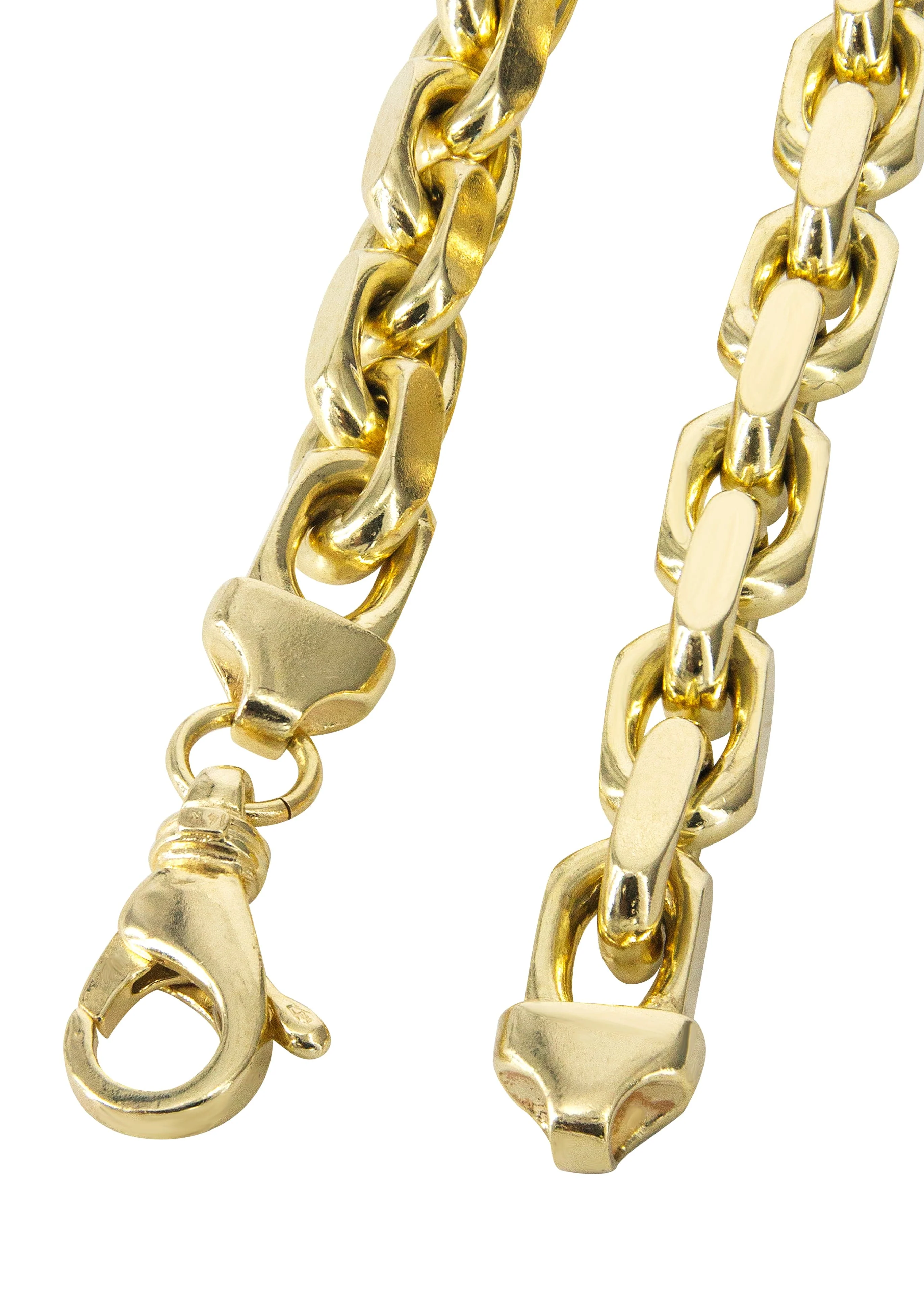 10K / 14K Gold Chain - Mens Solid Hermes Link Chain - Image 4