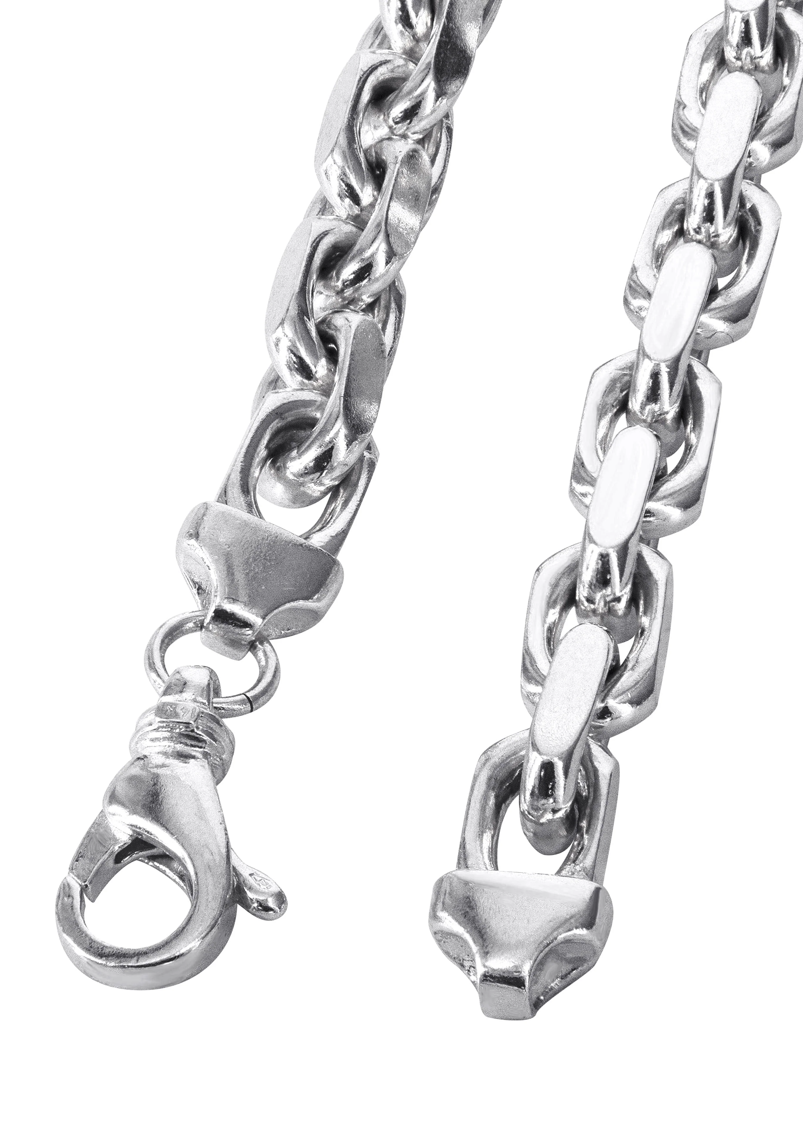 10K / 14K White Gold Chain - Mens Solid Hermes Link Chain - Image 4