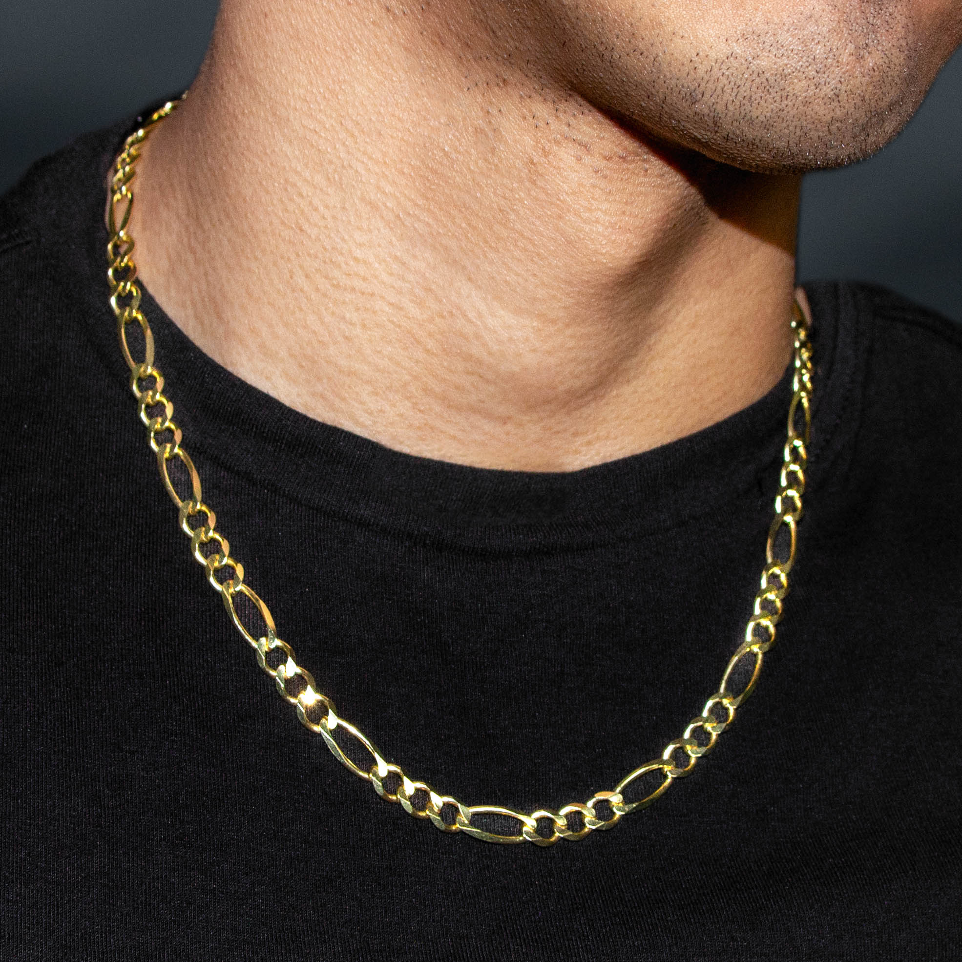 10K Gold Figaro Necklace / 7 MM - Image 3