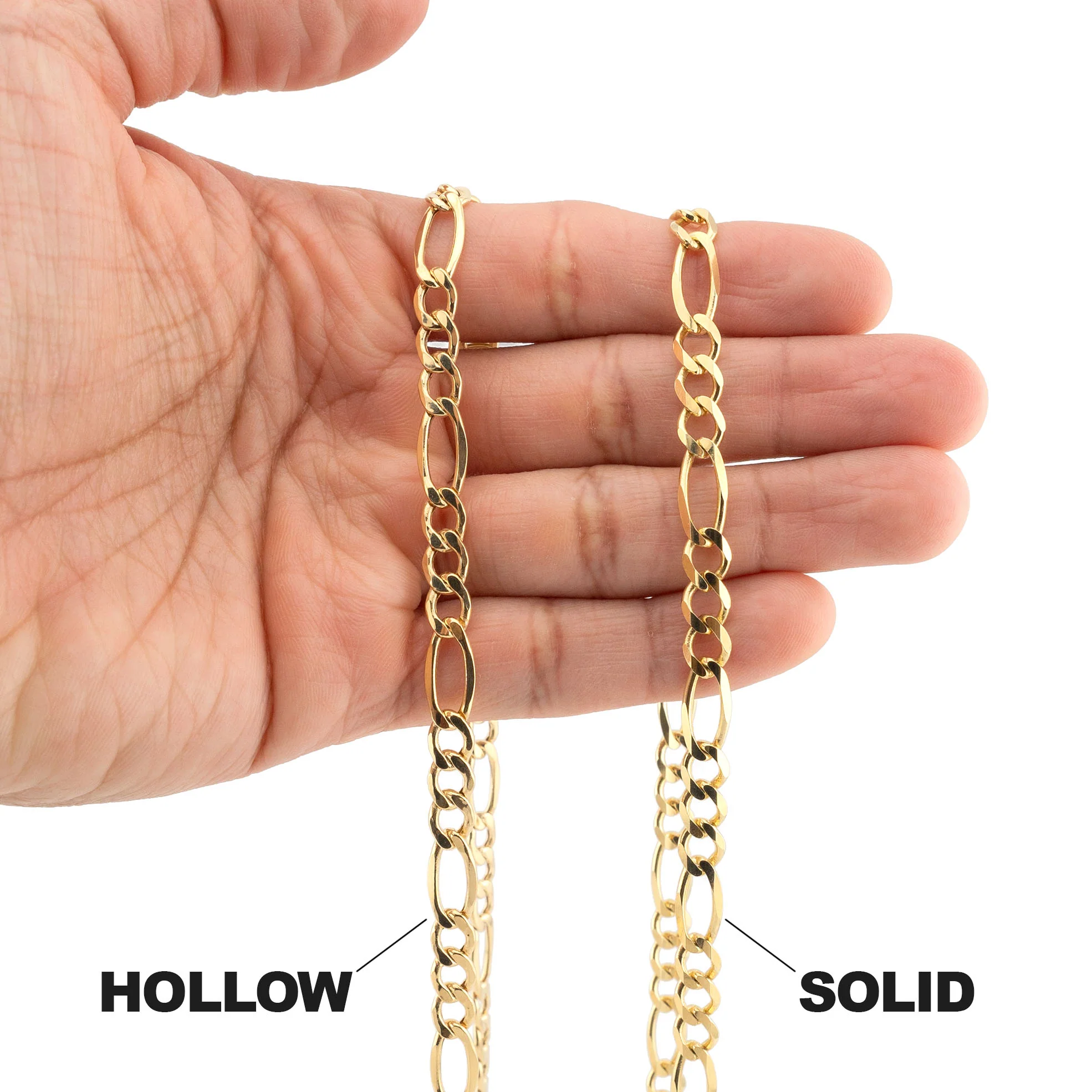 10K Gold Figaro Necklace / 7 MM - Image 5