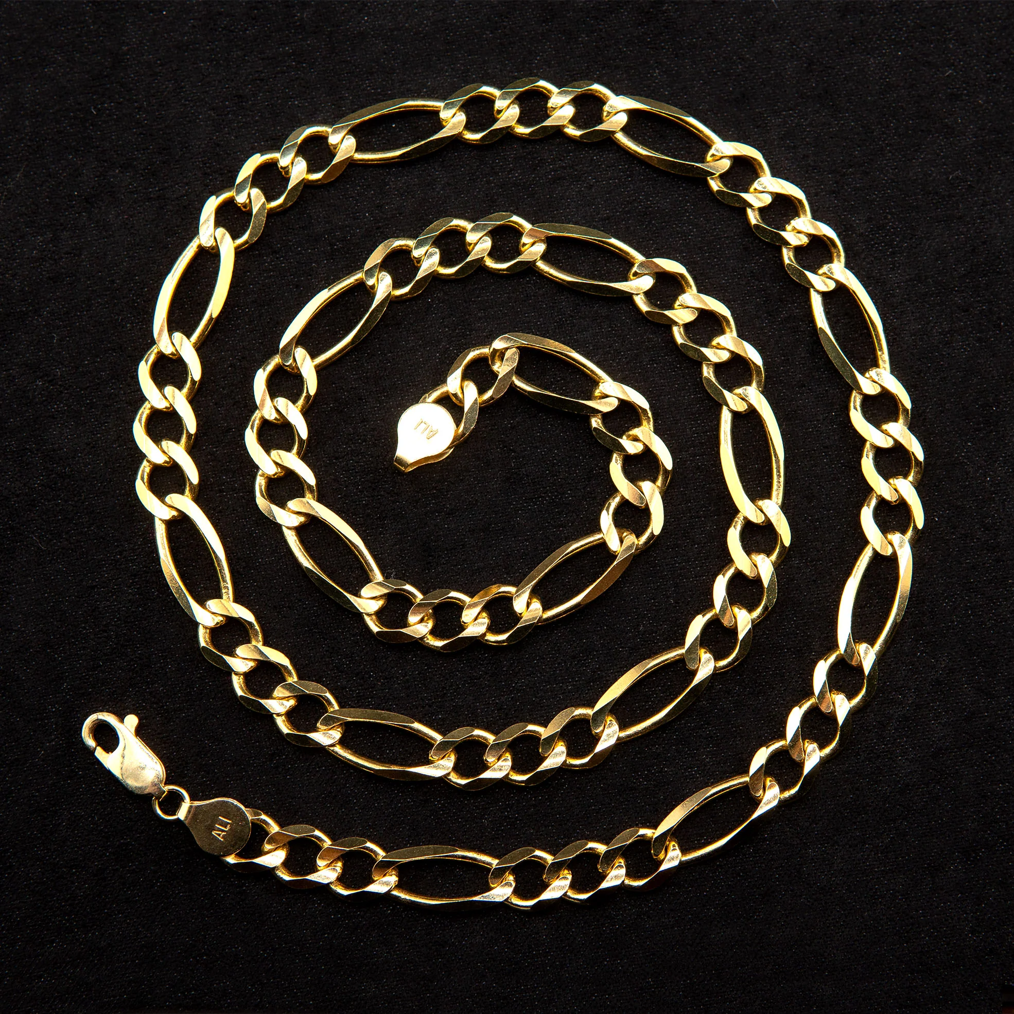 10K Gold Figaro Necklace / 7 MM - Image 7