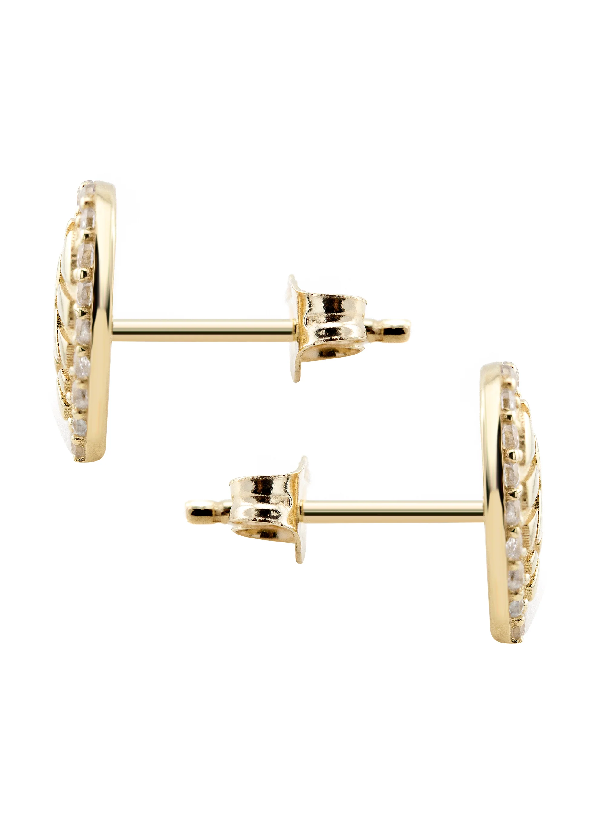 10K Gold Heart Nugget Earrings | Appx 0.4 Inches Wide | Style #73 - Image 2