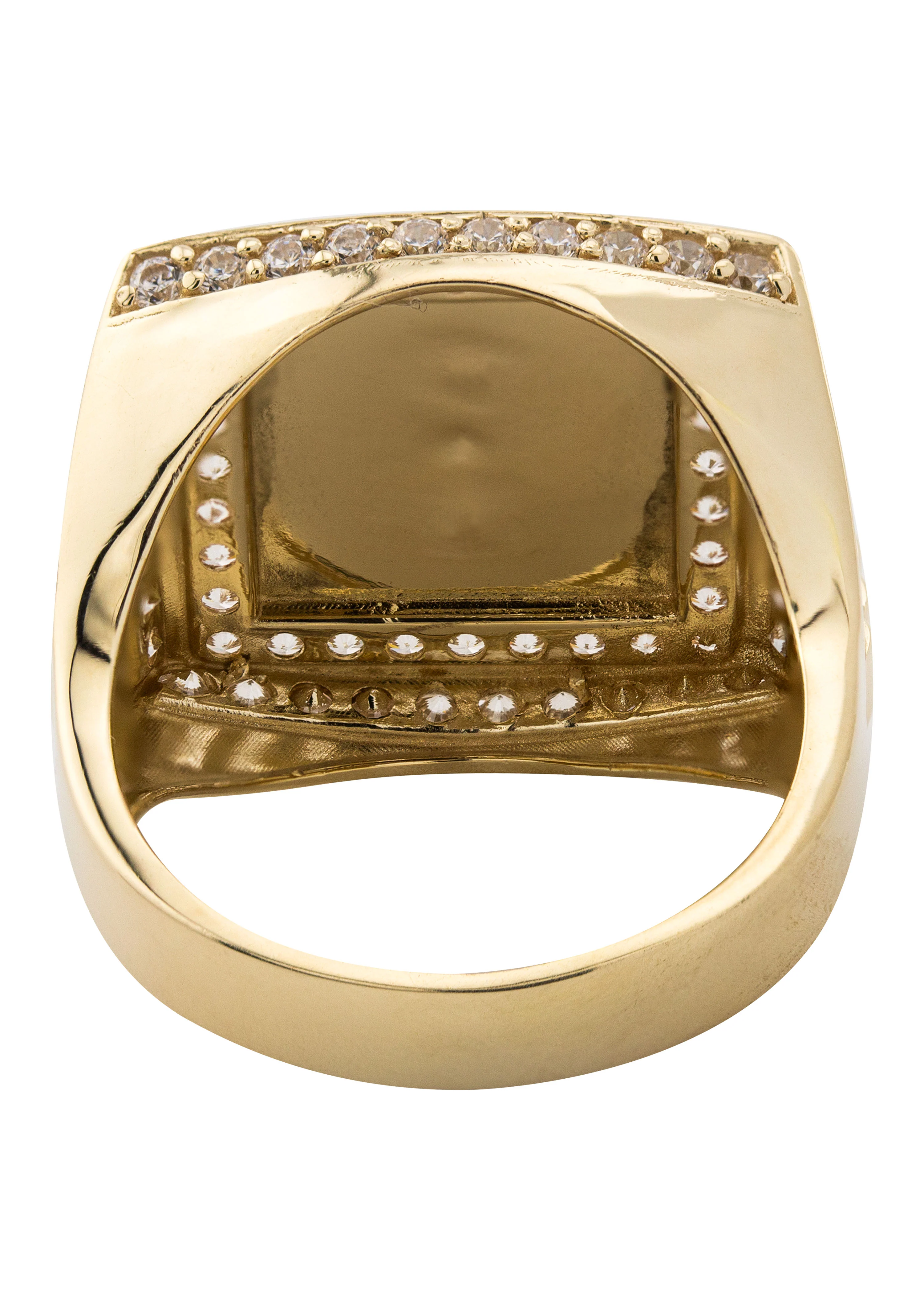 10K Gold Cz Marihuana Leaf Ring For Men | 6 Grams - Image 4