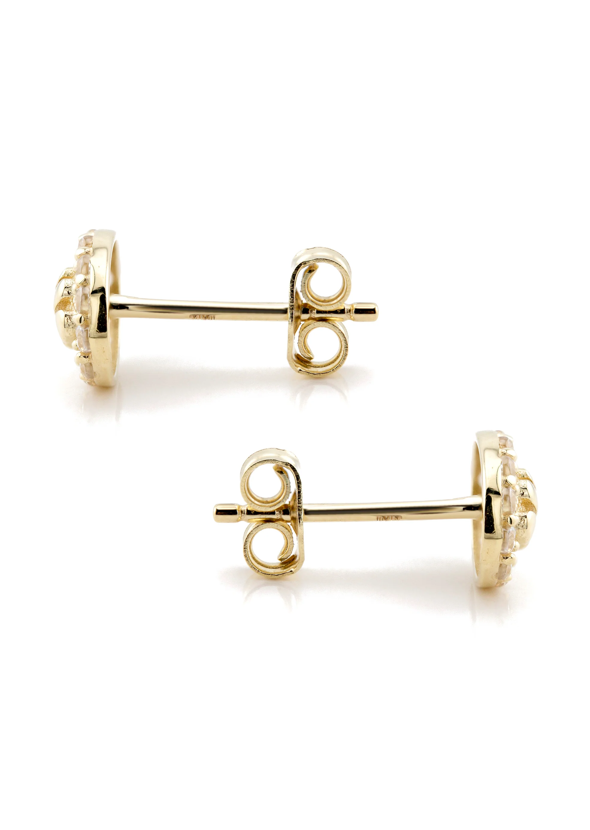 10K Gold Nugget Earrings | Appx 0.3 Inches Wide | Style #33 - Image 2