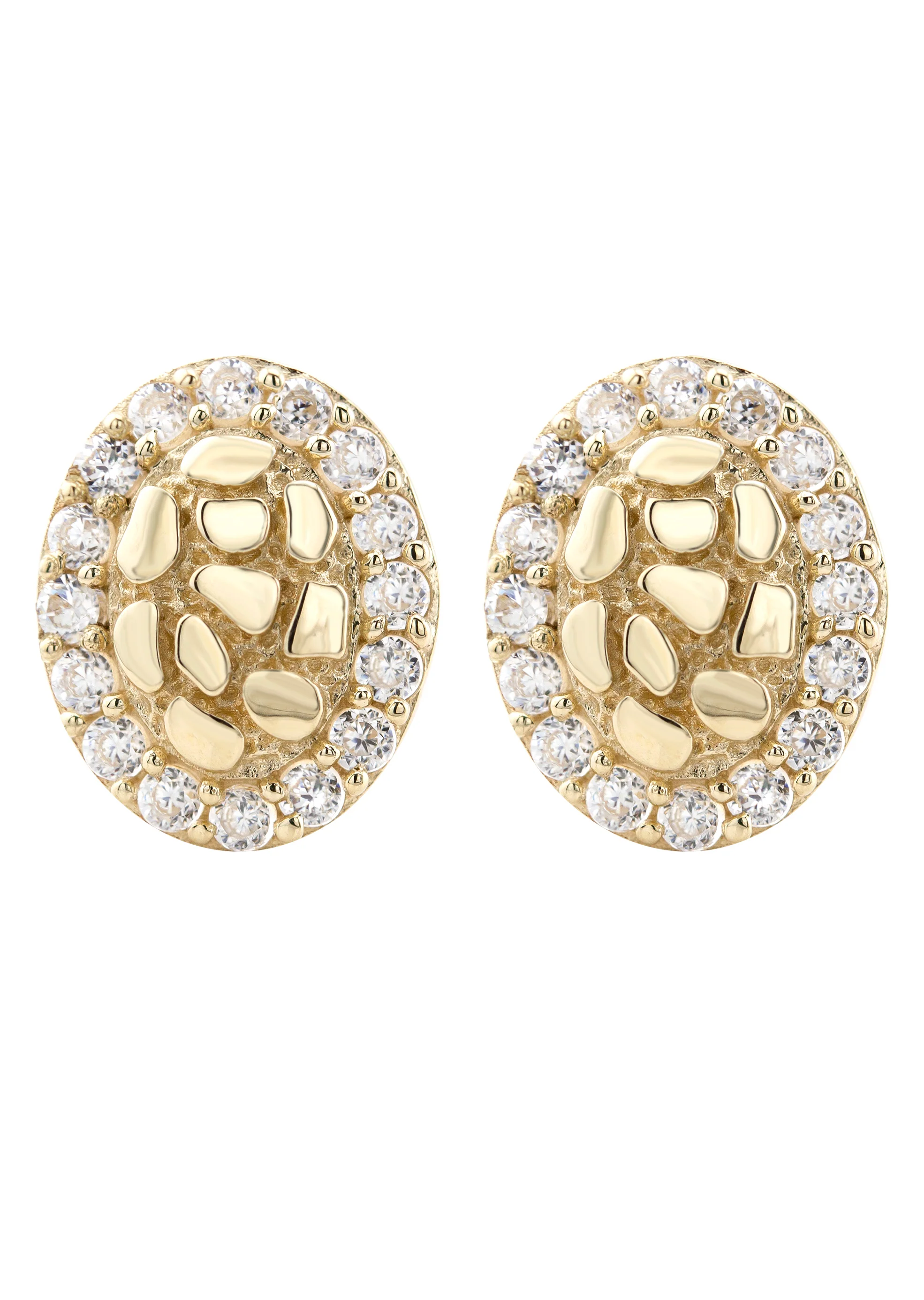10K Gold Nugget Earrings | Appx 0.3 Inches Wide | Style #29