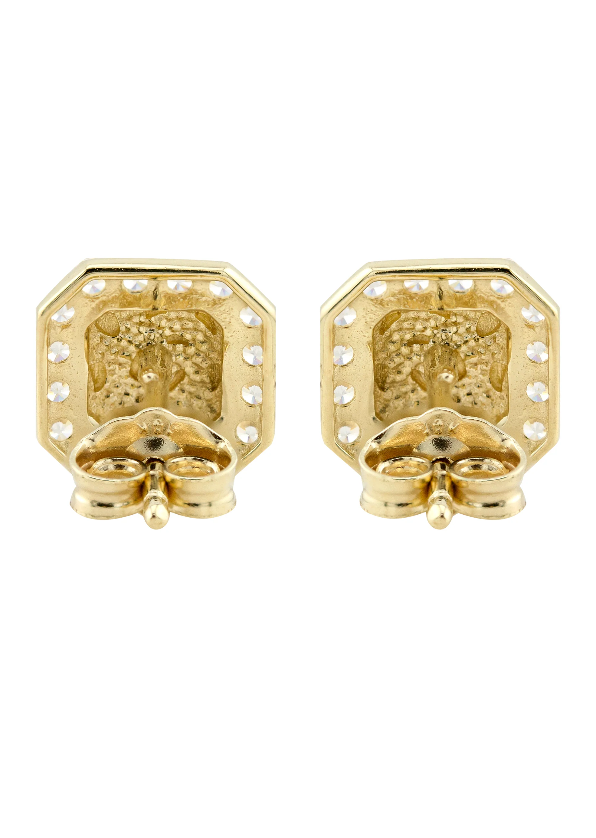 10K Gold Nugget Earrings | Appx 0.3 Inches Wide | Style #25 - Image 3