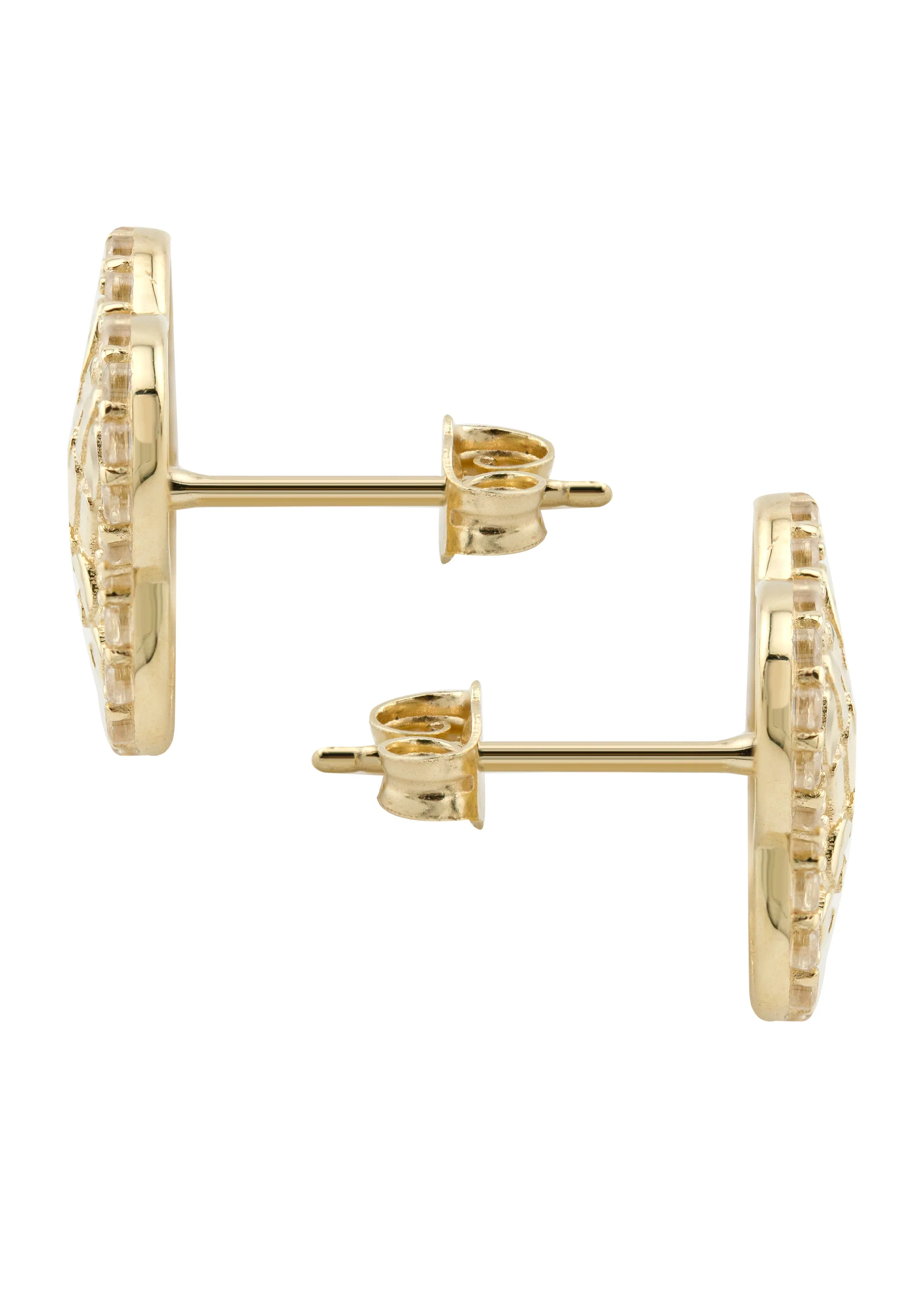 10K Gold Nugget Earrings | Appx 0.5 Inches Wide | Style #37 - Image 2