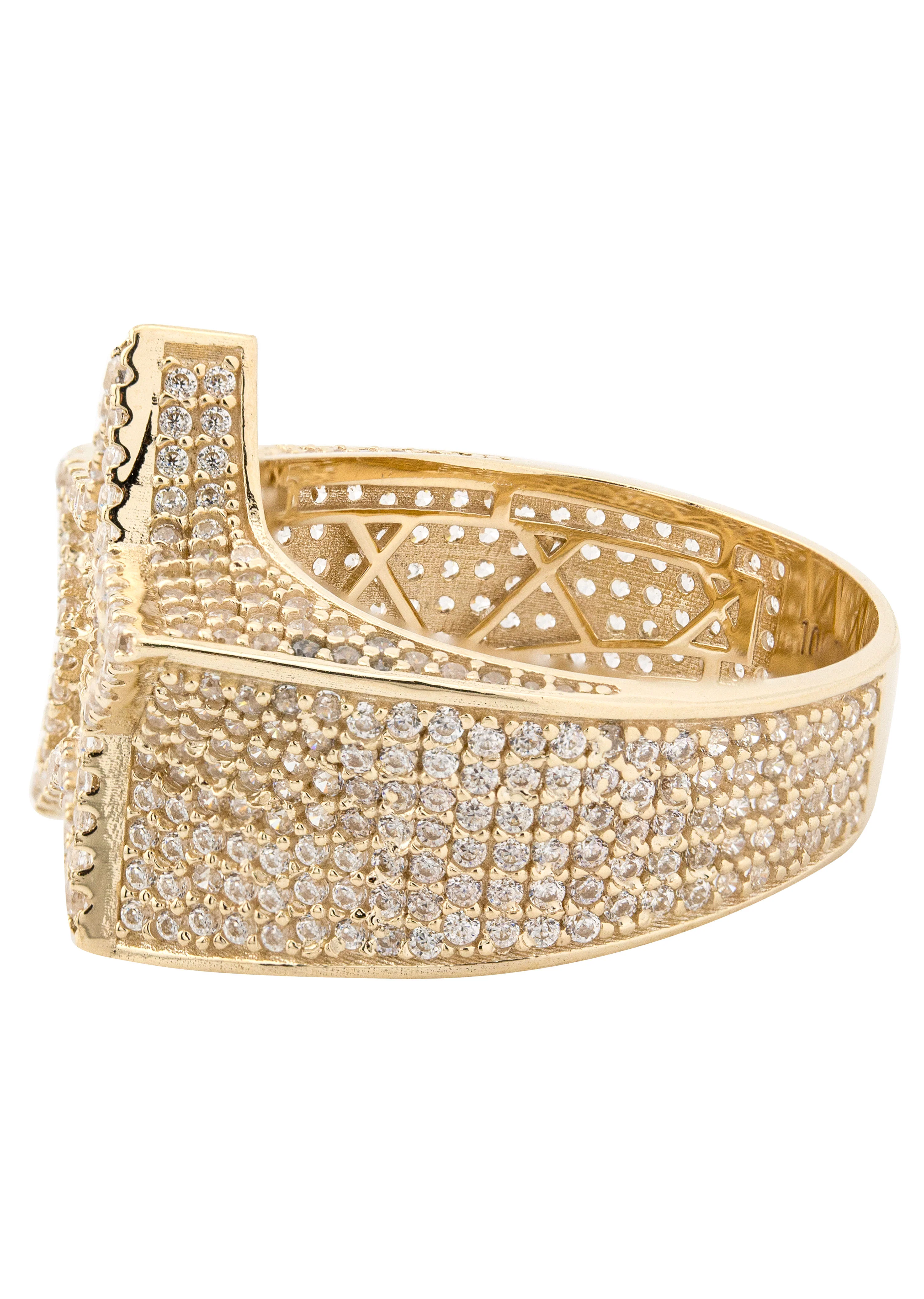 10K Gold Cz Star Ring For Men | 8 Grams - Image 3