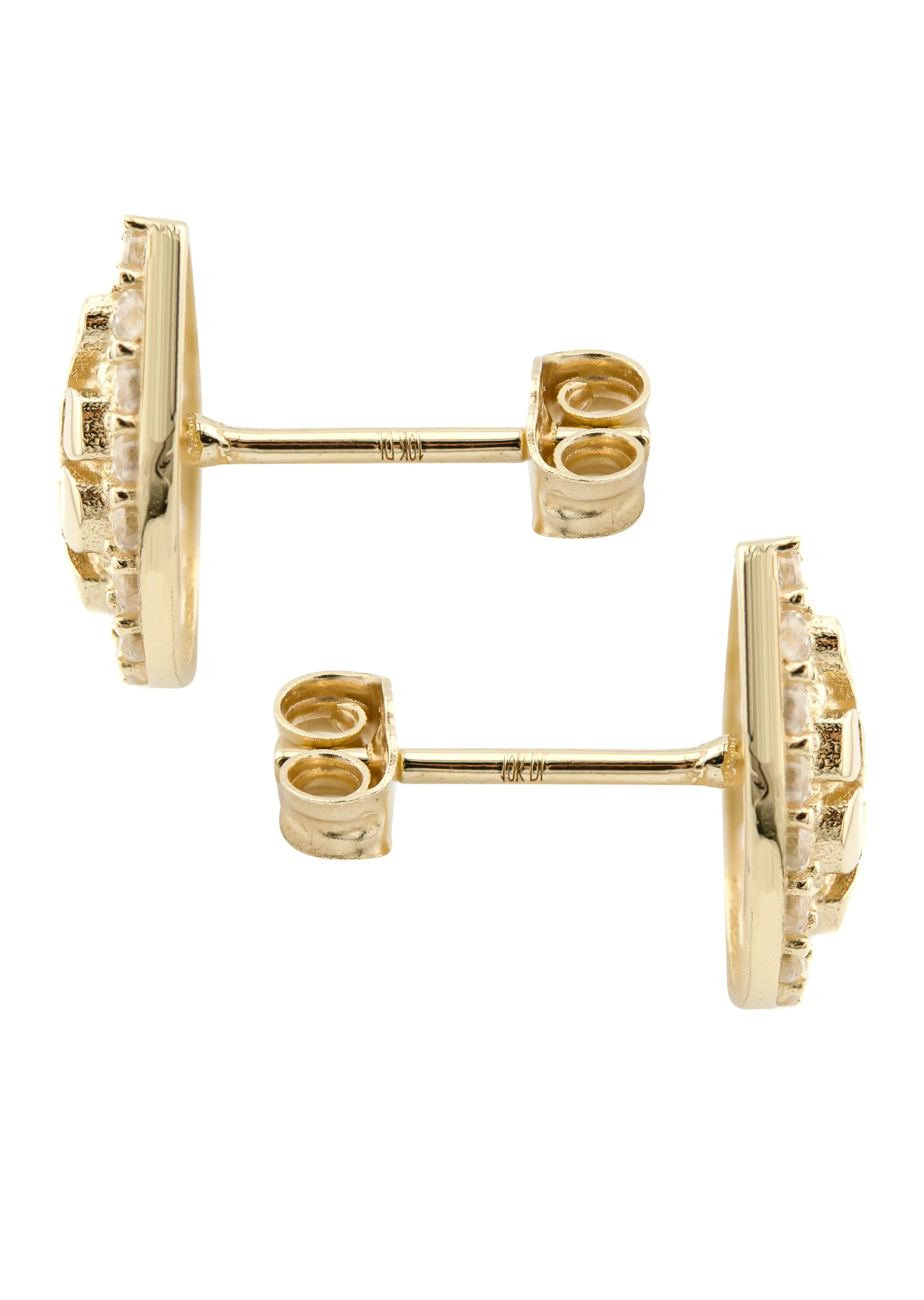 10K Gold Tear Drop Nugget Earrings | Appx 0.4 Inches Wide | Style #49 - Image 2