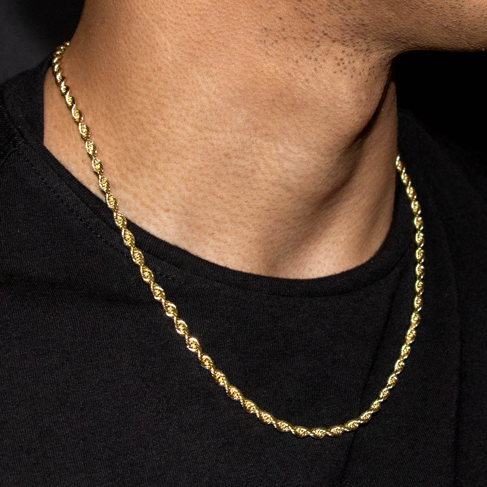 10K Gold Rope Necklace / 4 MM - Image 3