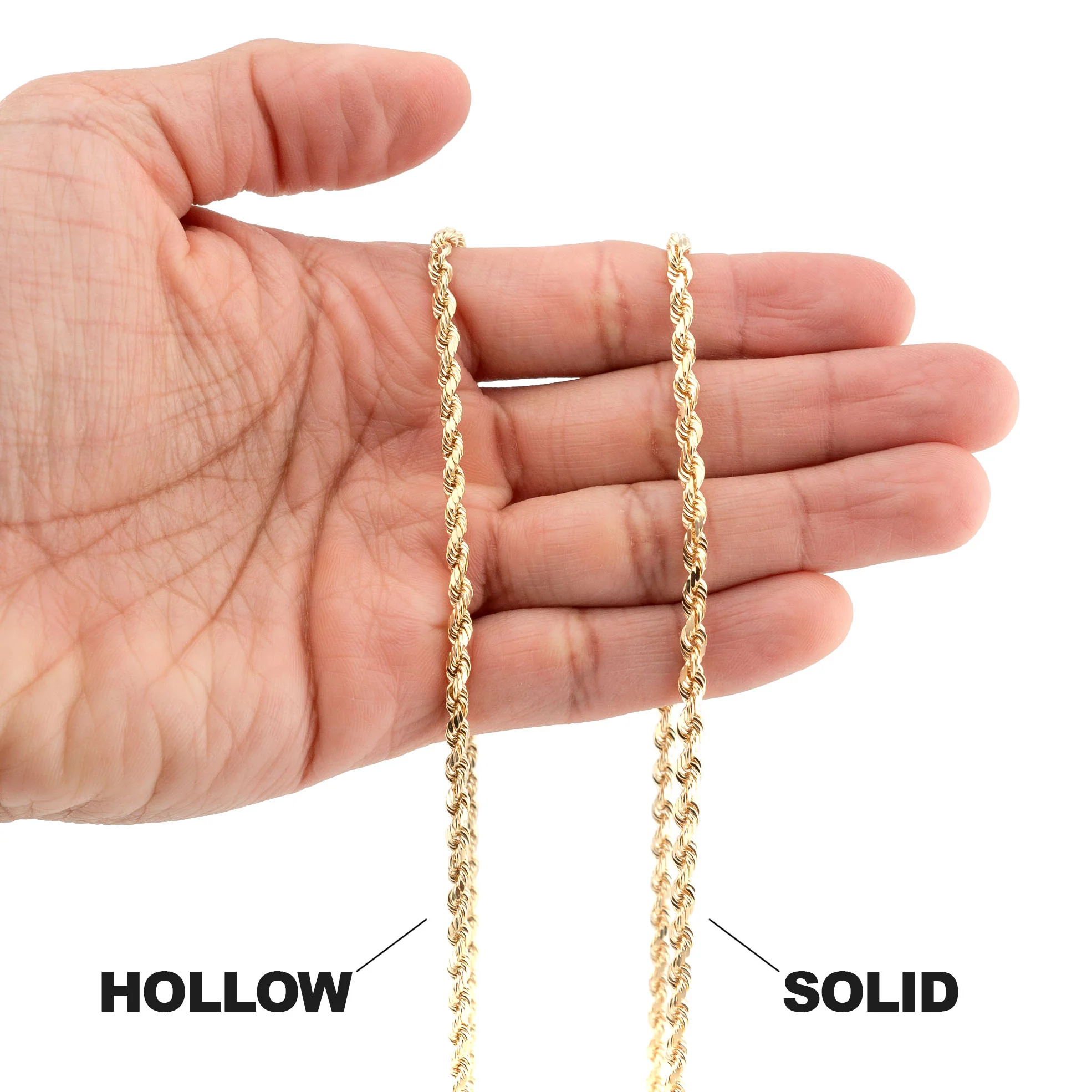 10K Gold Rope Necklace / 4 MM - Image 5