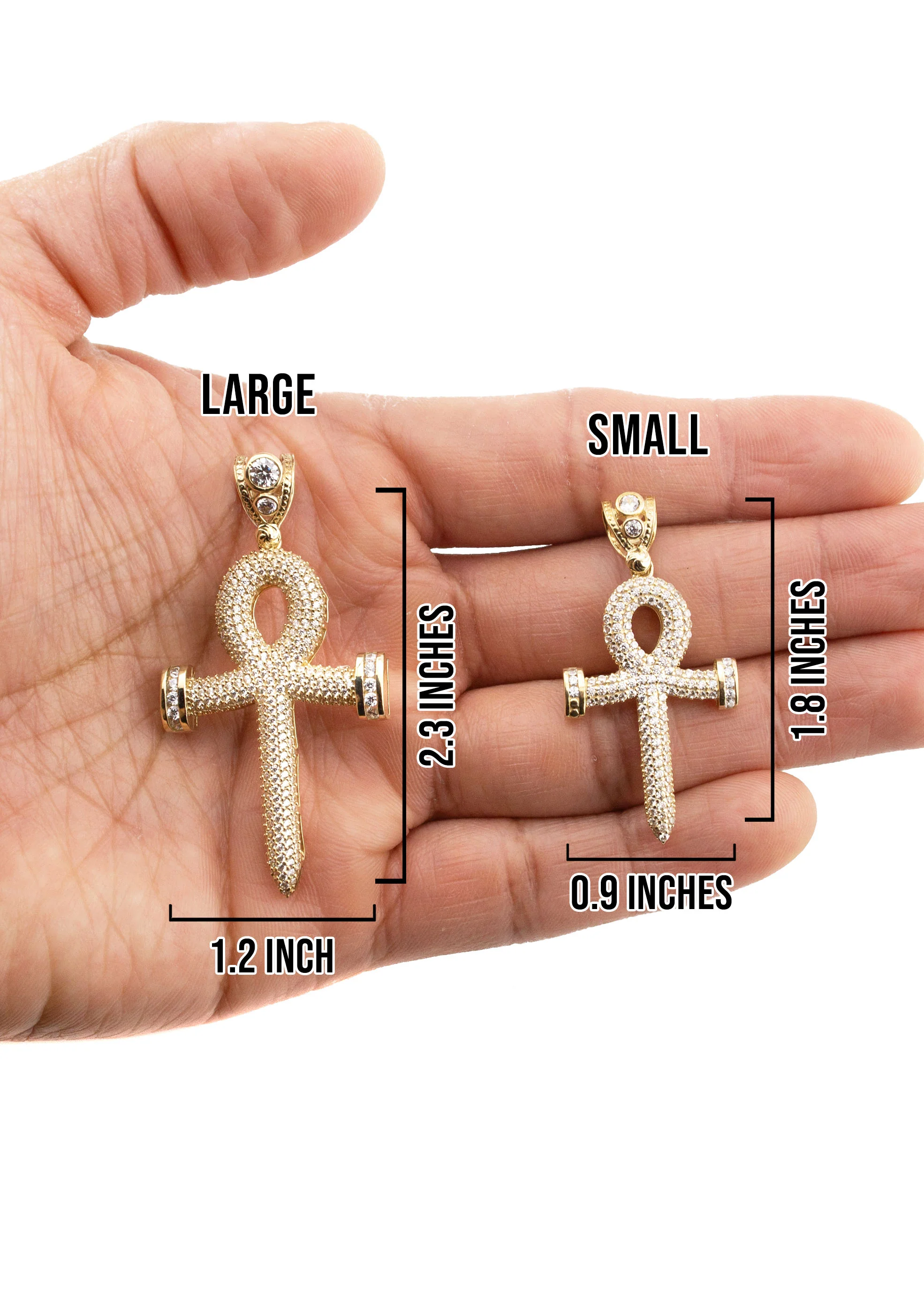 10K Yellow Gold Ankh Necklace | Small 11 Grams - Large 21 Grams - Image 5