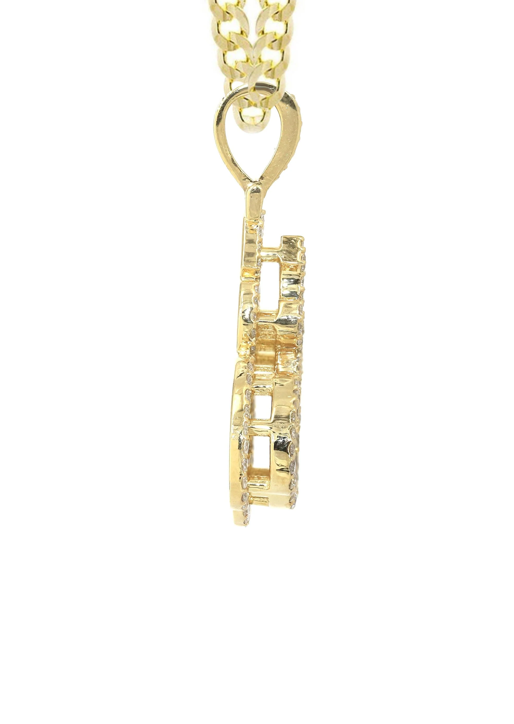 14K Yellow Gold Arabic Allah Diamond Necklace  | 7 Carats - Image 4