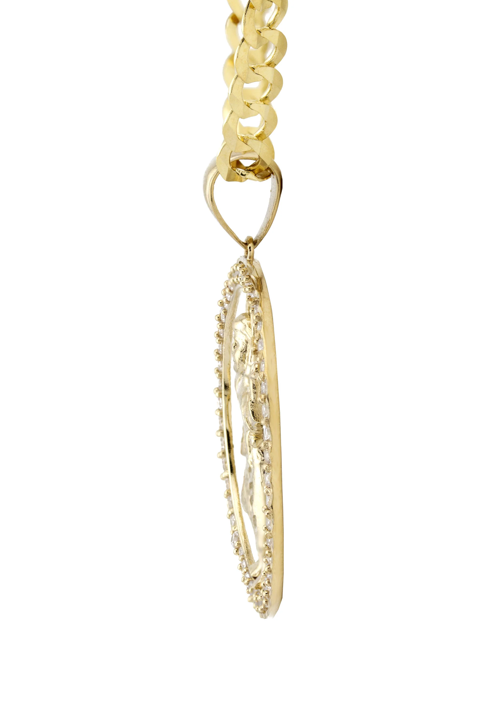 10K Yellow Gold Baby Jesus Necklace | Small 12 Grams - Large 19 Grams - Image 4