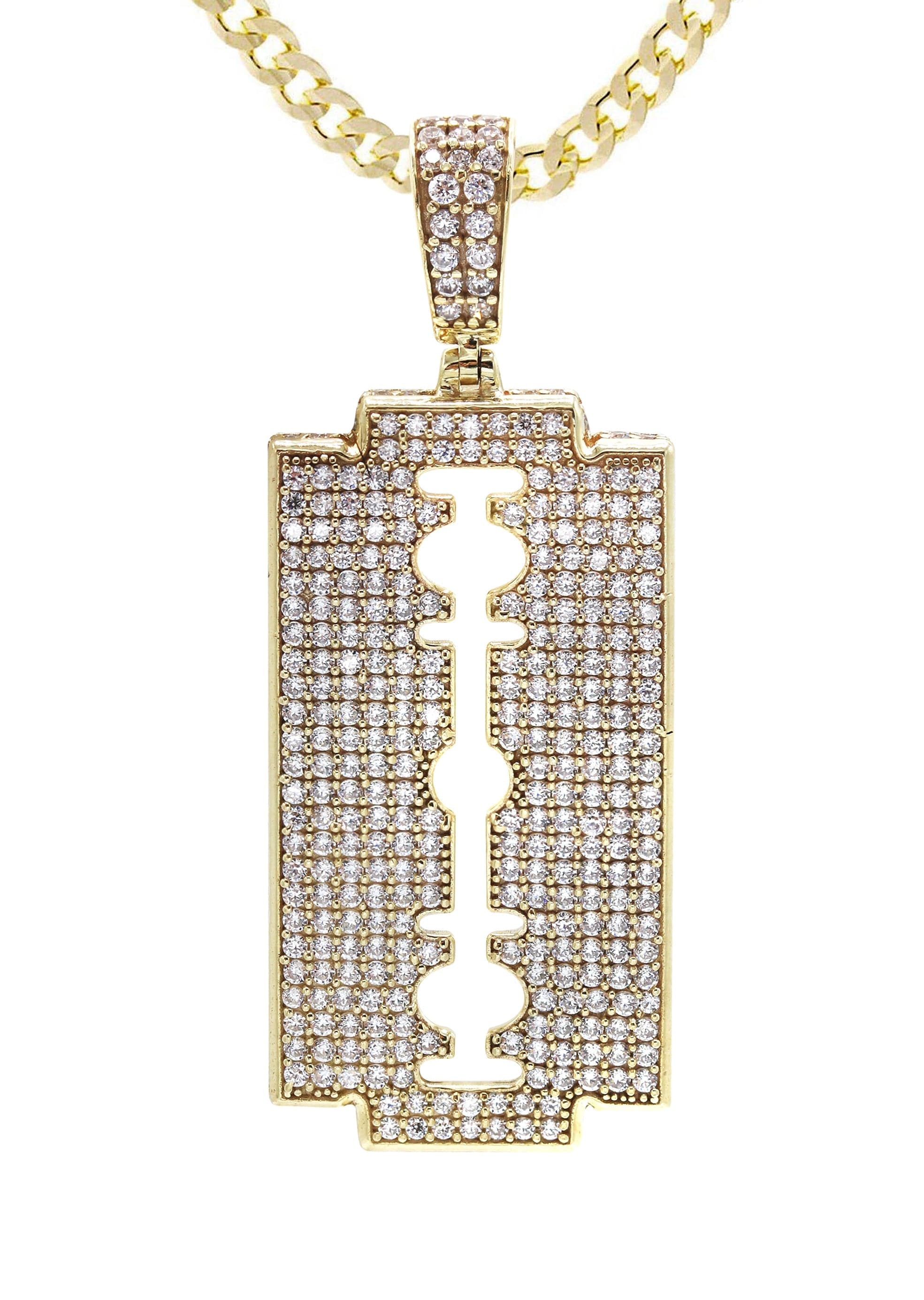 10K Yellow Gold  Razor Blade Necklace | Appx. 17 Grams - Image 2