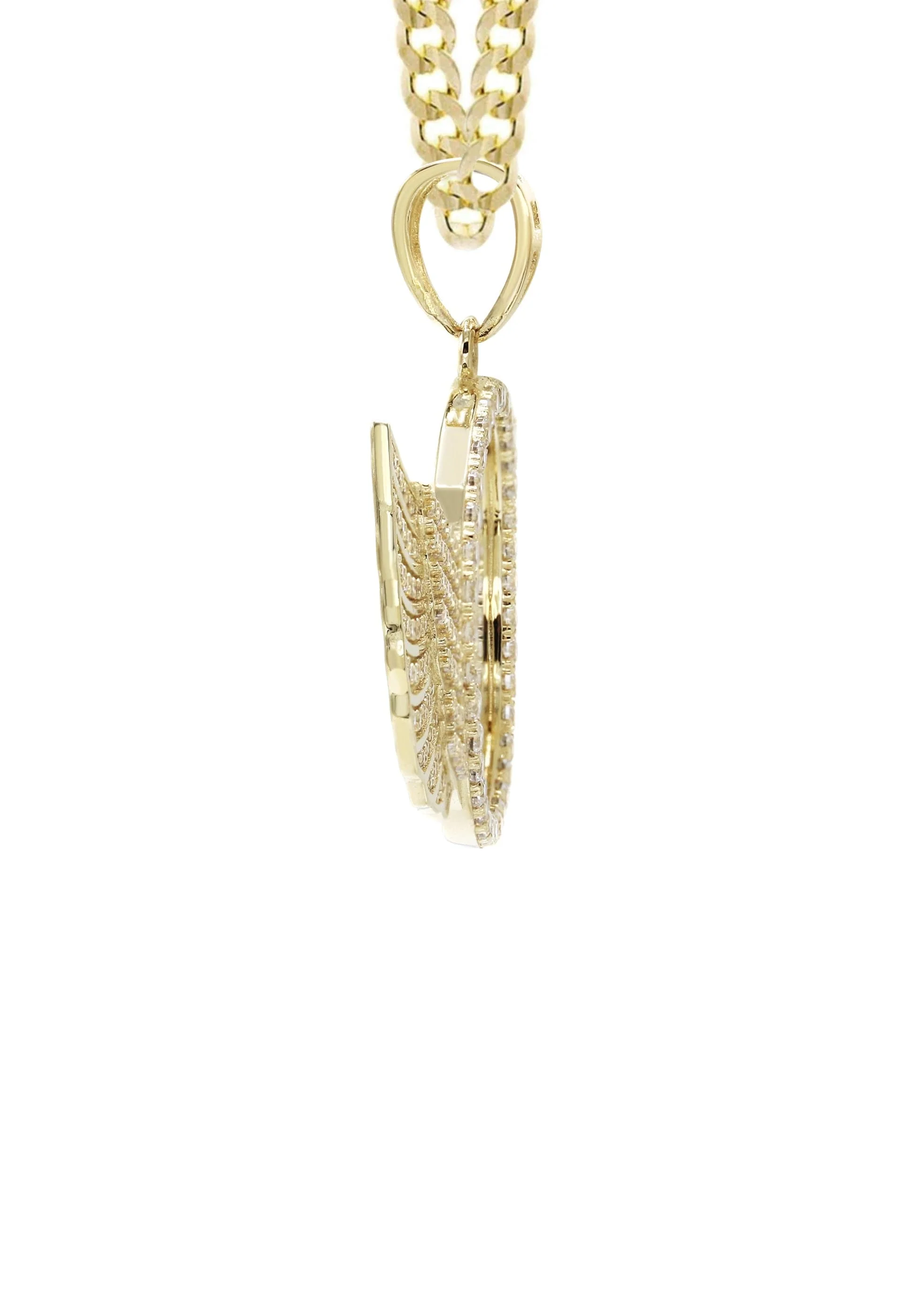 10K Yellow Gold Wings Picture Necklace | Appx. 19.2 Grams - Image 4