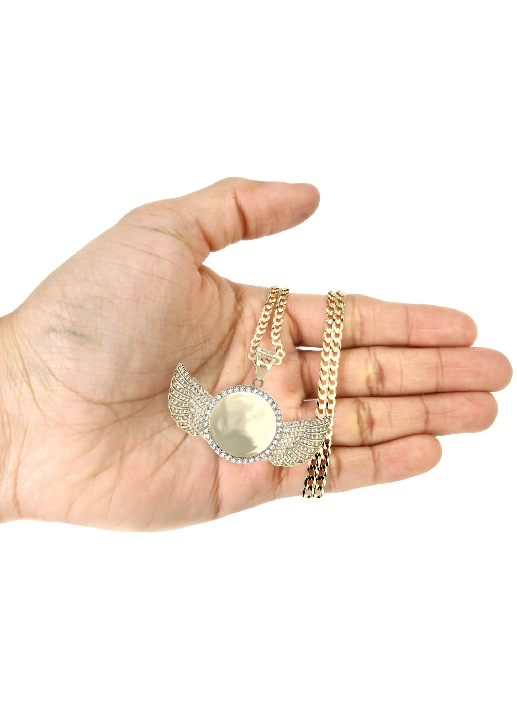 10K Yellow Gold Wings Picture Necklace | Appx. 19.2 Grams - Image 5