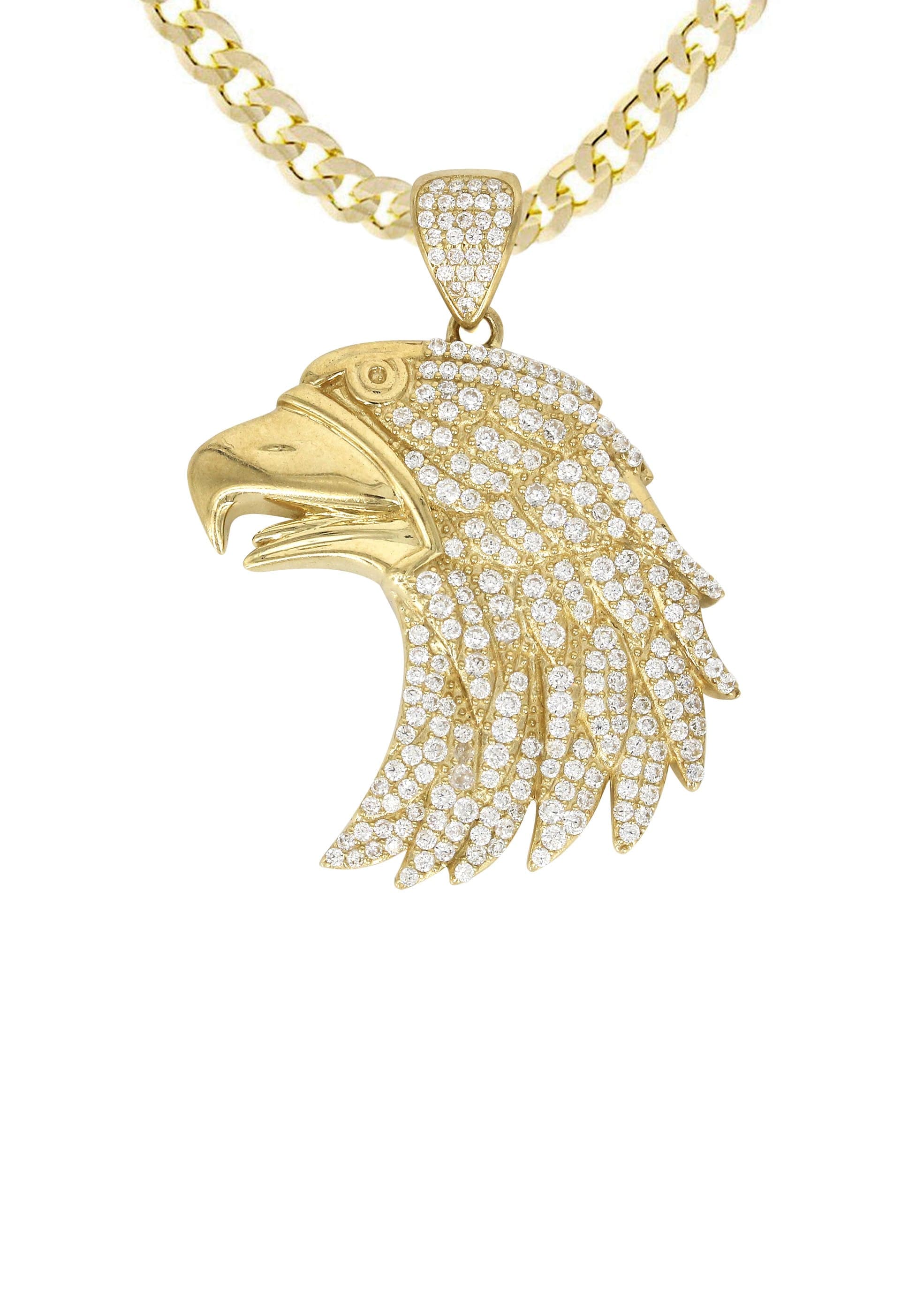 10K Yellow Gold Eagle Head Necklace | Appx. 20 Grams - Image 2