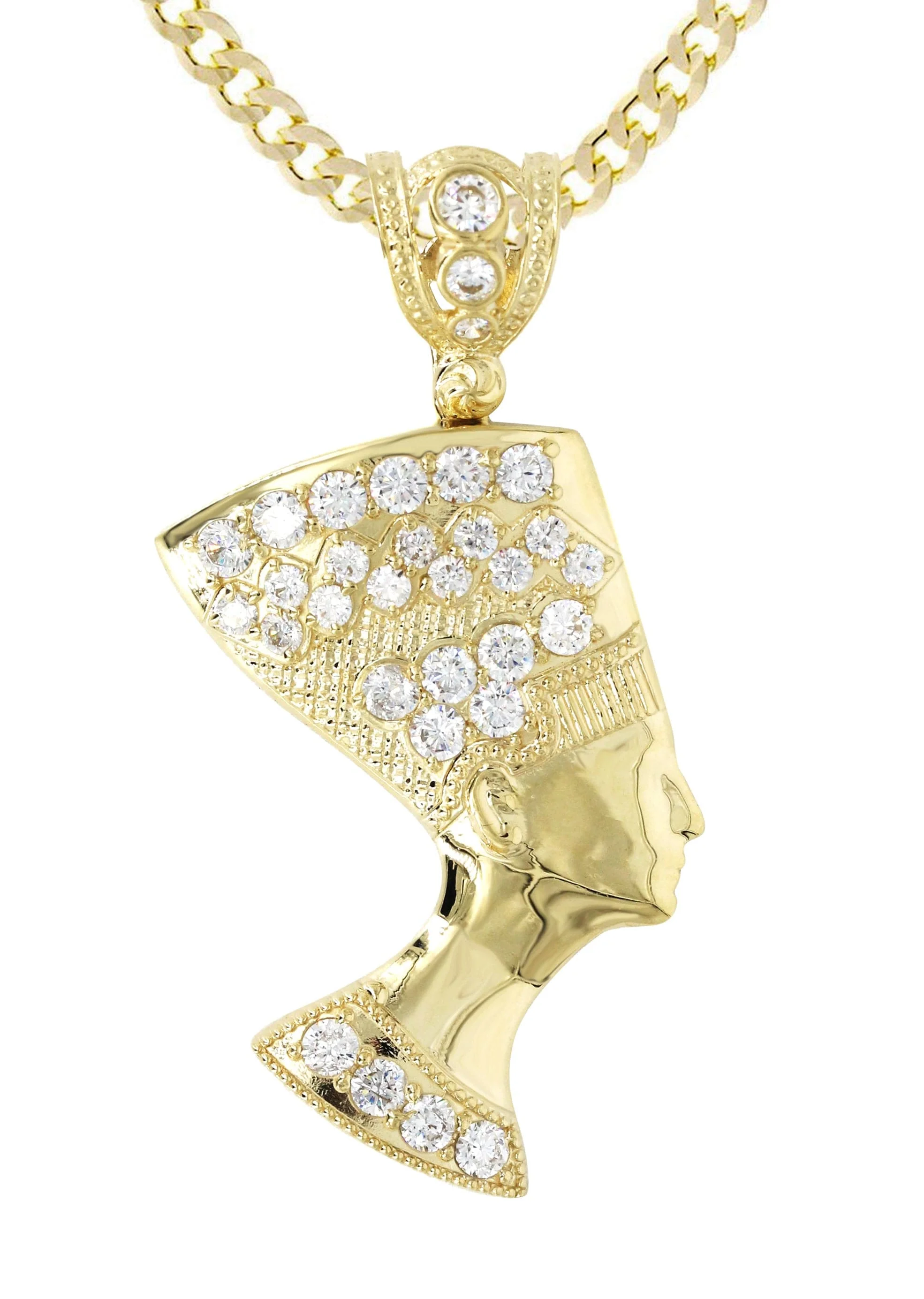 10K Yellow Gold Nefertiti Necklace | Appx. 20.7 Grams - Image 2
