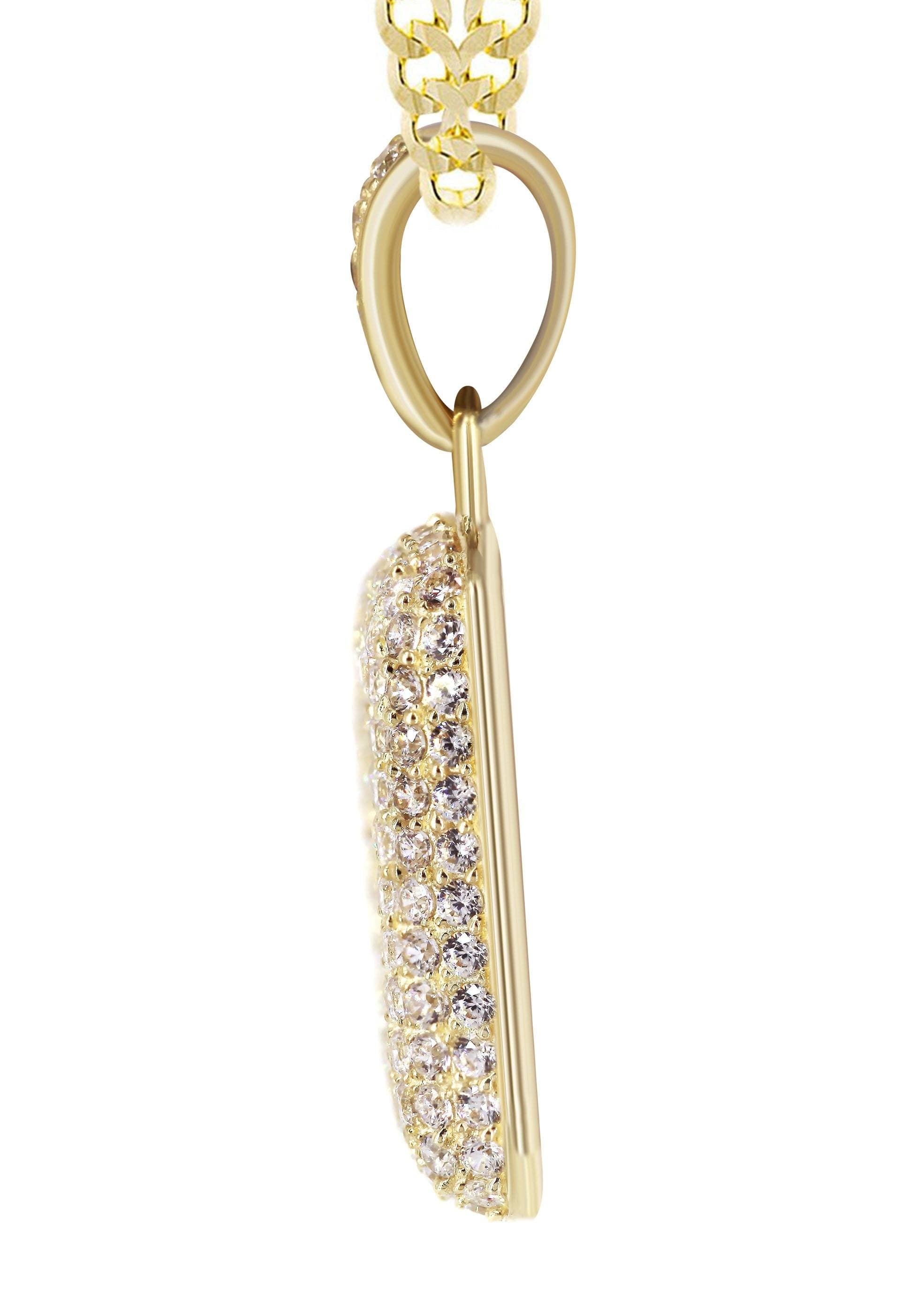 10K Yellow Gold Bubble Letter "E" CZ Necklace | Appx. 4.3 Grams - Image 4