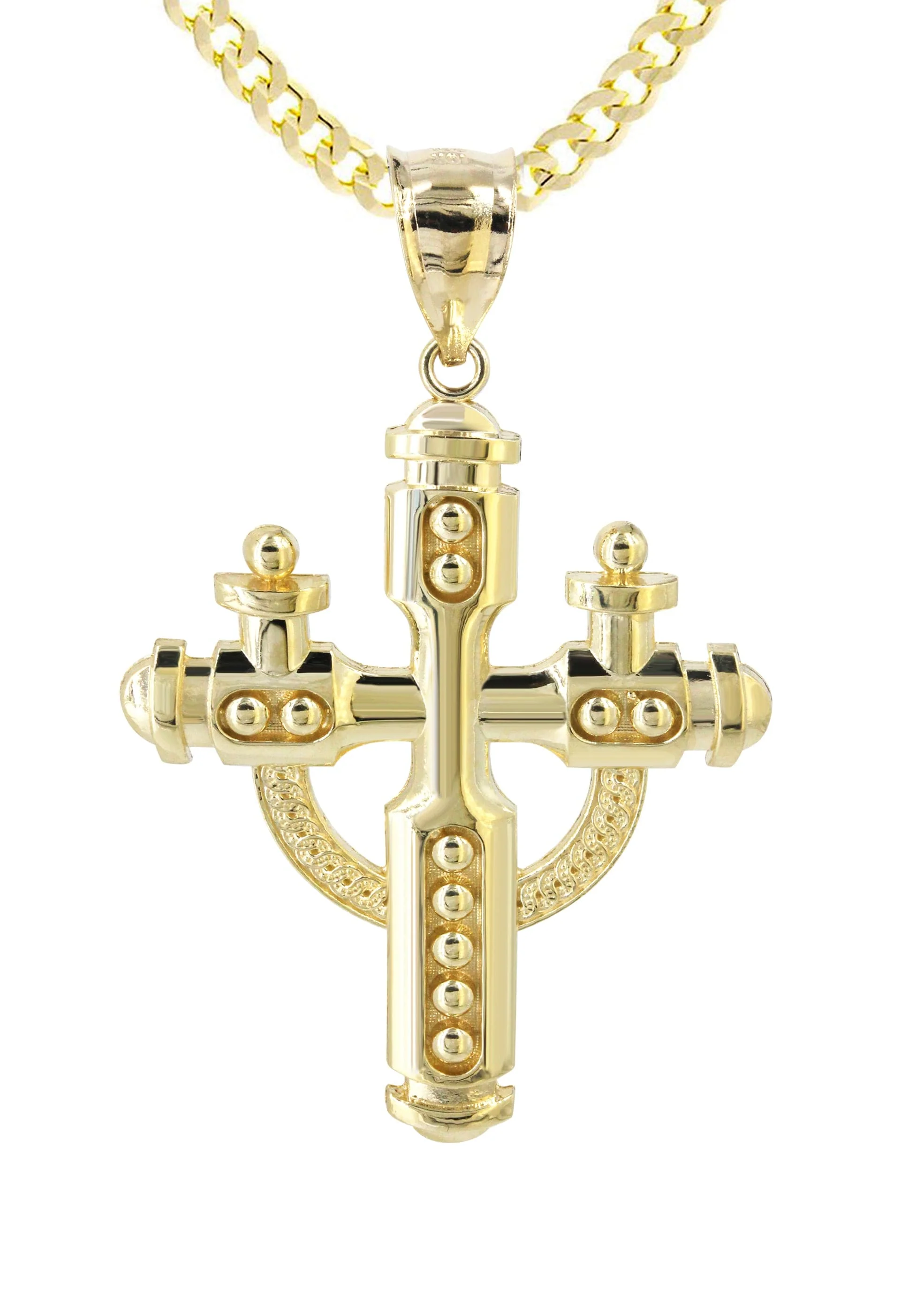 10K Yellow Gold Cross Necklace | Appx. 14.2 Grams - Image 2