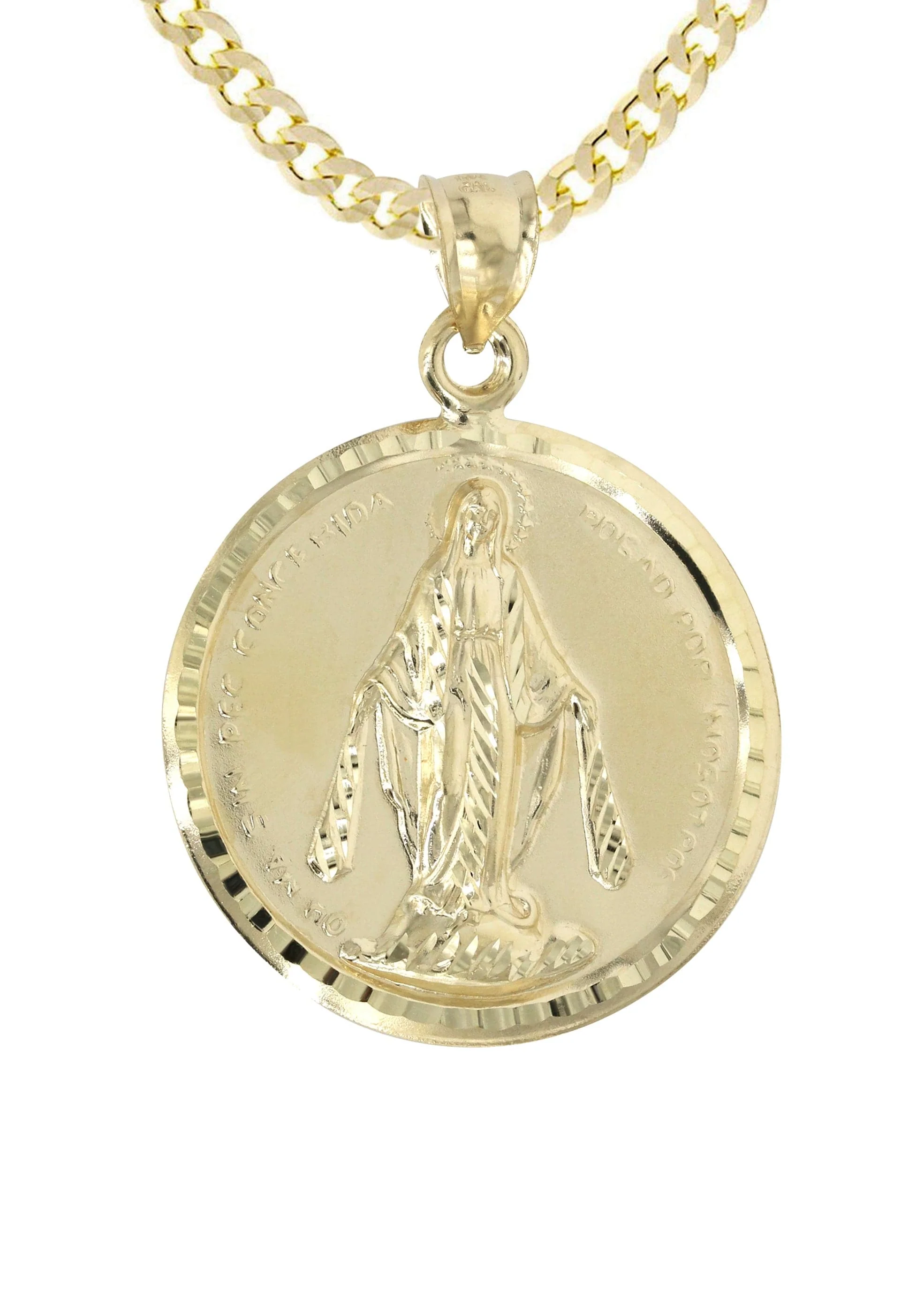 10K Yellow Gold Virgin Mary Necklace | Appx. 14.4 Grams - Image 2
