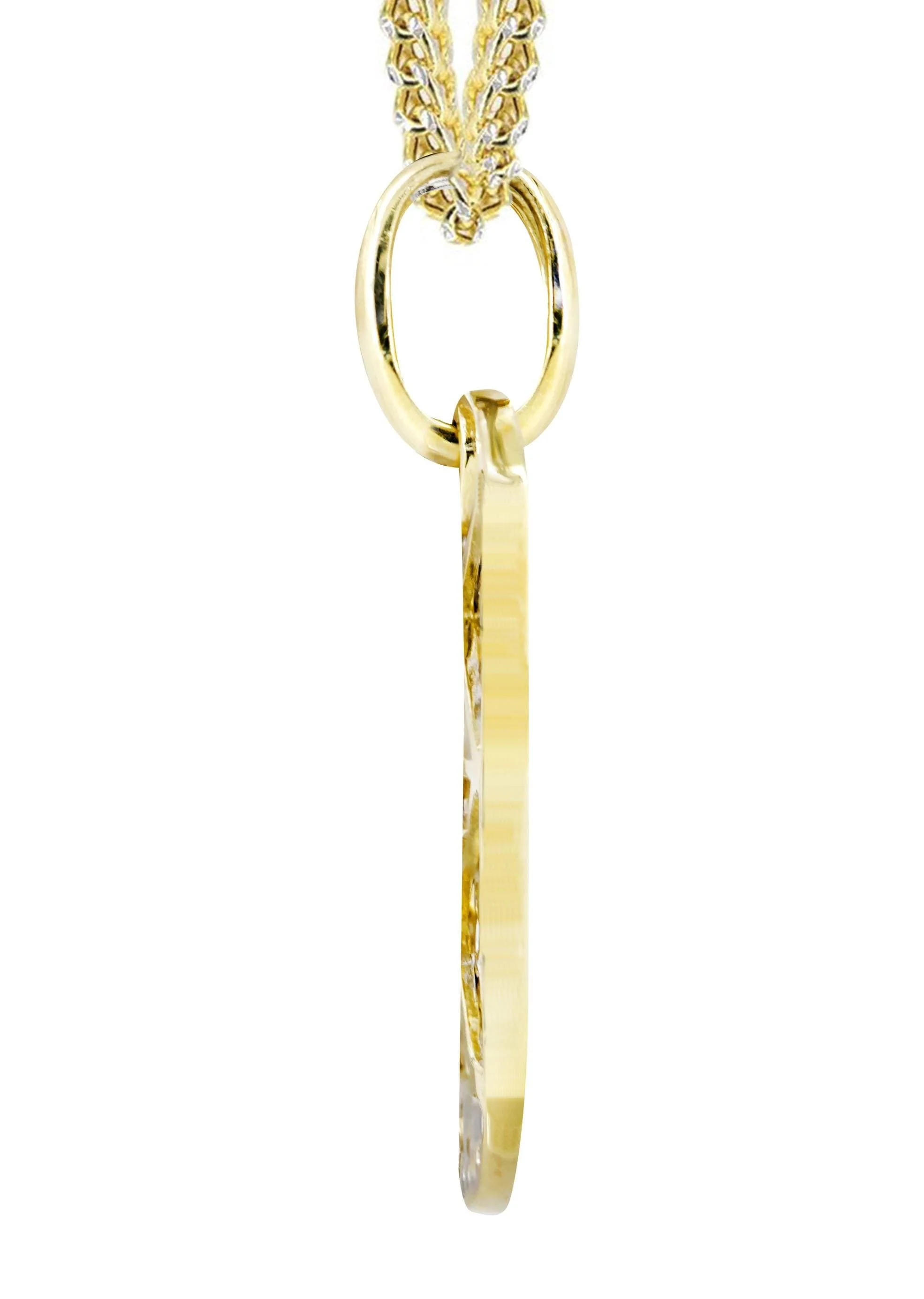 10K Yellow Gold Dog Tag Diamond Necklace  | 0.69 Carats - Image 4