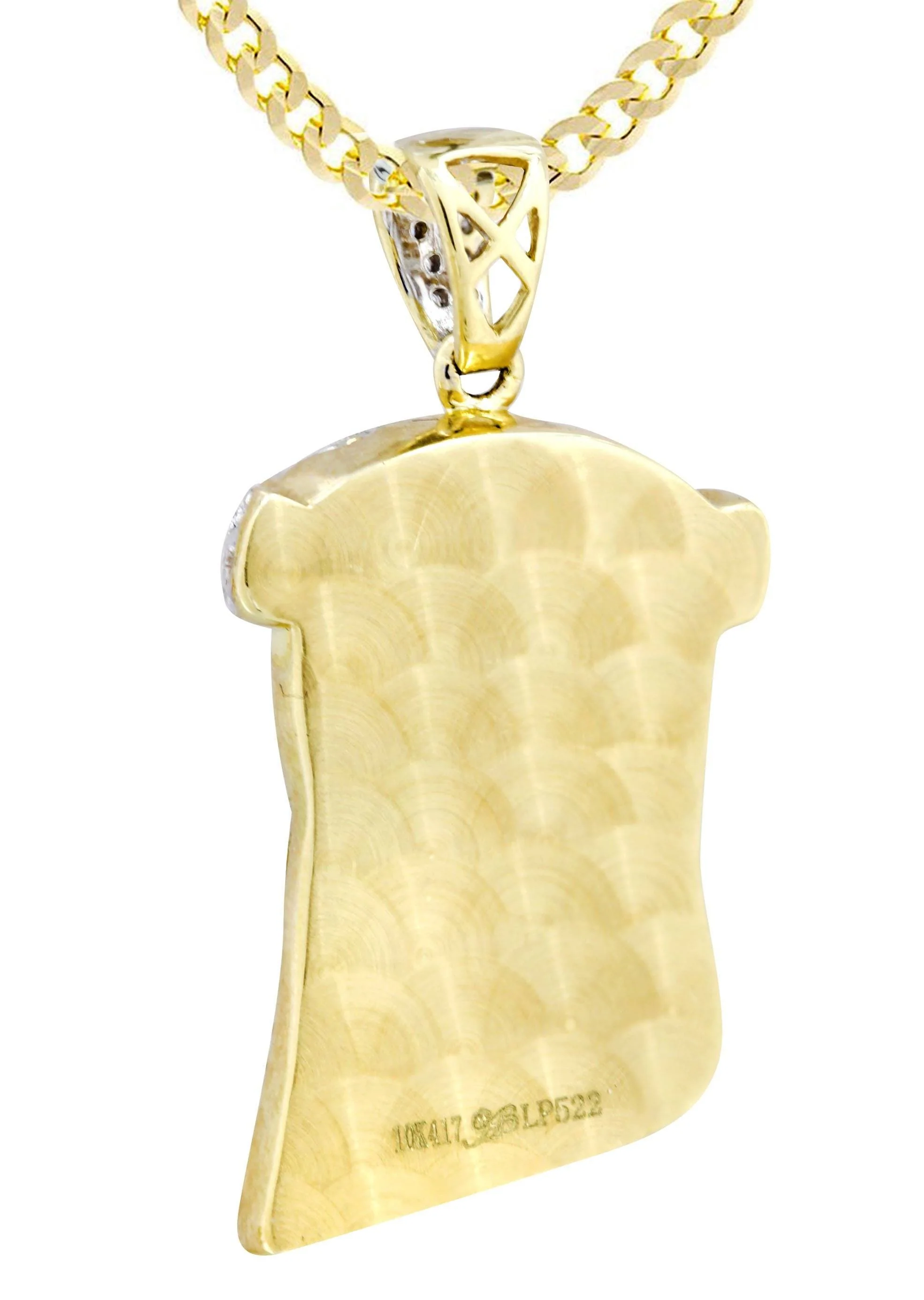 10K Yellow Gold Jesus Head Diamond Necklace  | 1.19 Carats - Image 3