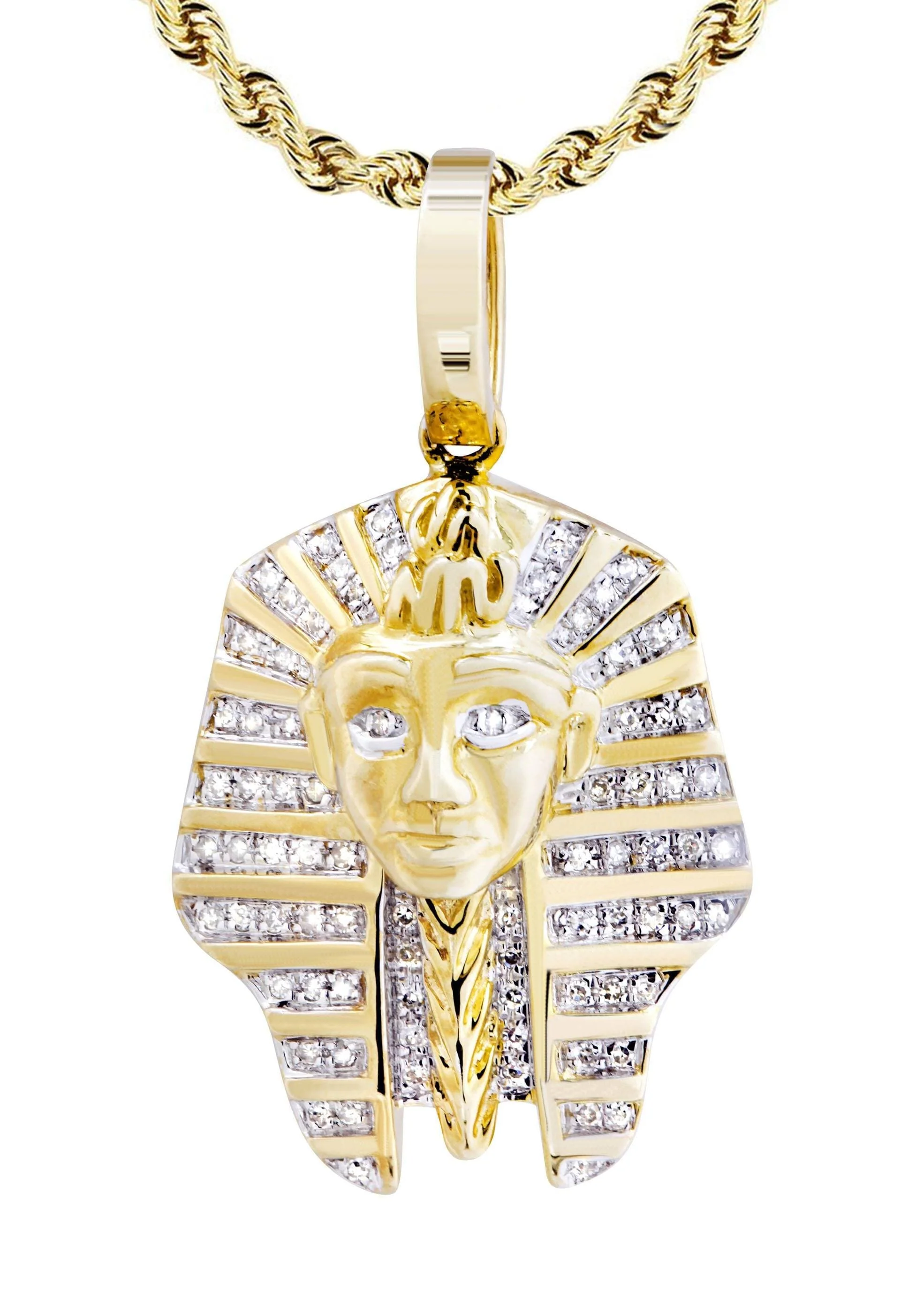10K Yellow Gold Pharaoh Diamond Necklace  | 0.25 Carats - Image 2