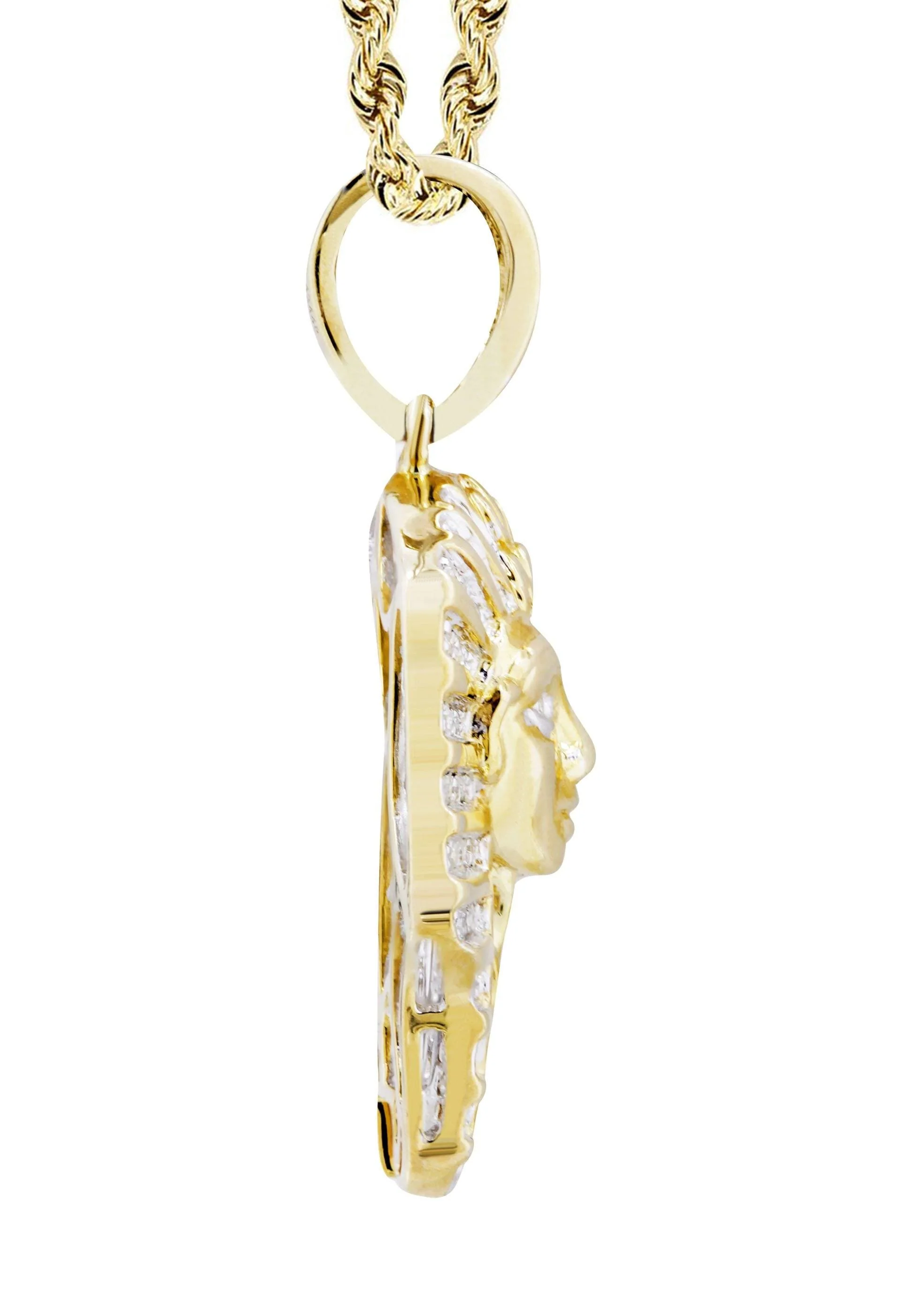 10K Yellow Gold Pharaoh Diamond Necklace  | 0.25 Carats - Image 4