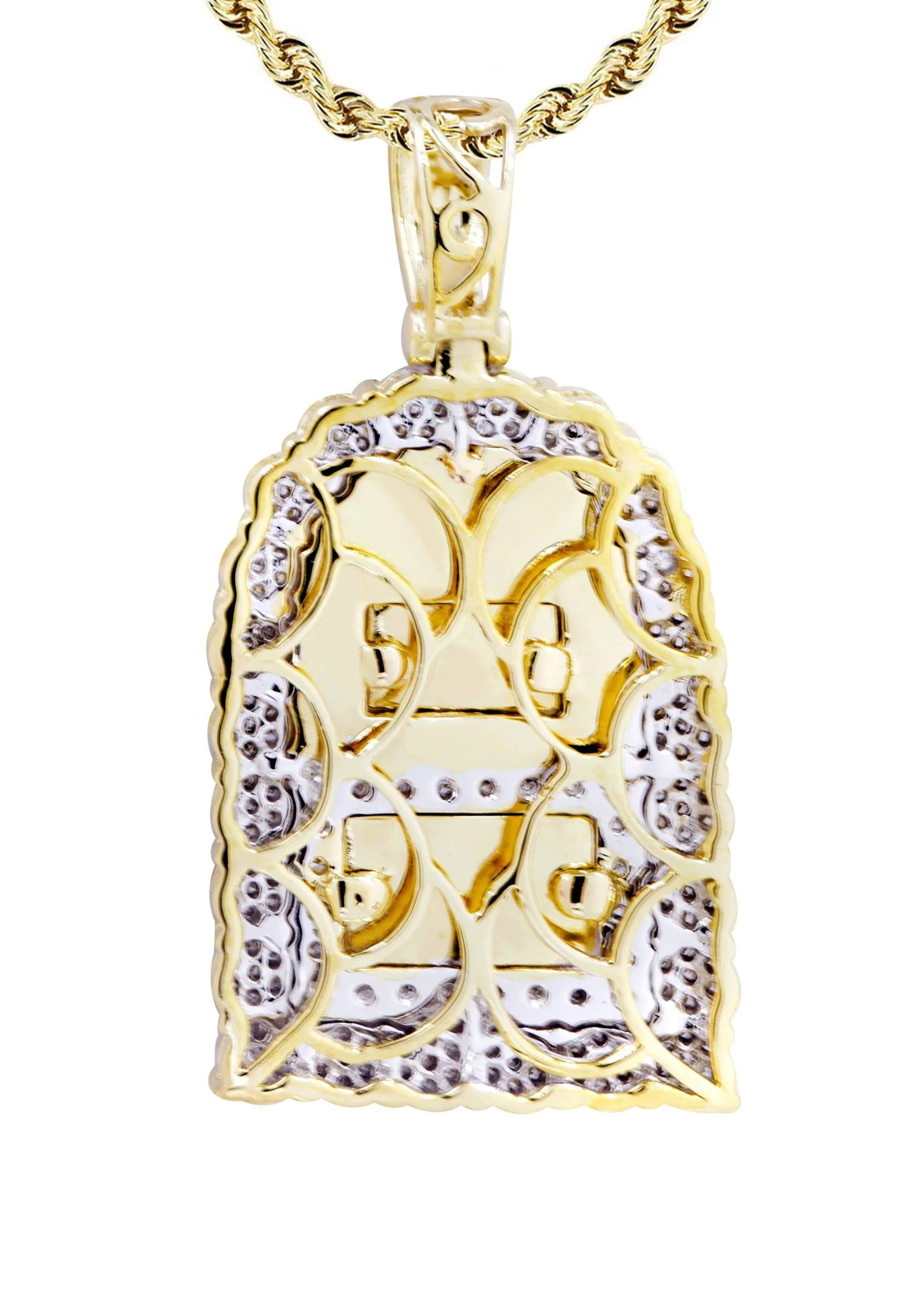 10K Yellow Gold RIP Diamond Necklace  | 0.85 Carats - Image 3
