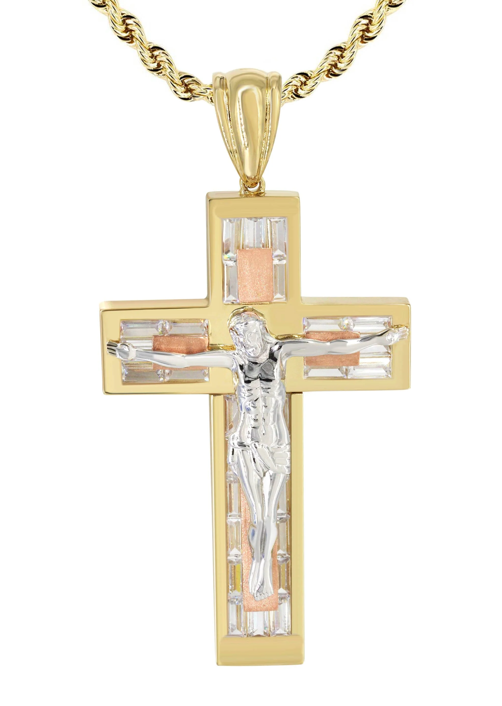 10K Yellow Gold Cross /Crucifix Necklace | Appx. 47 Grams - Image 2