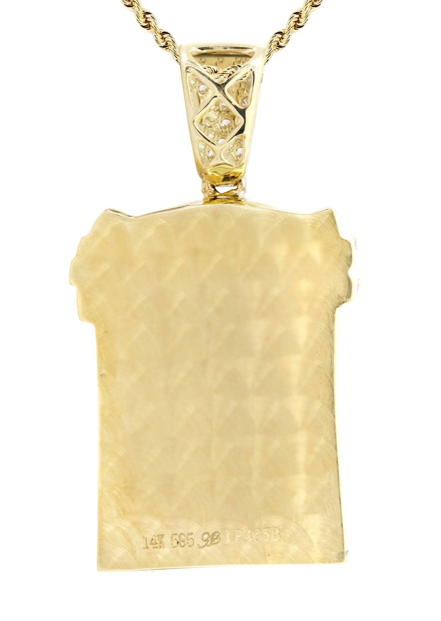 14K Yellow Gold Jesus Head Diamond Necklace  | 2.08 Carats - Image 3