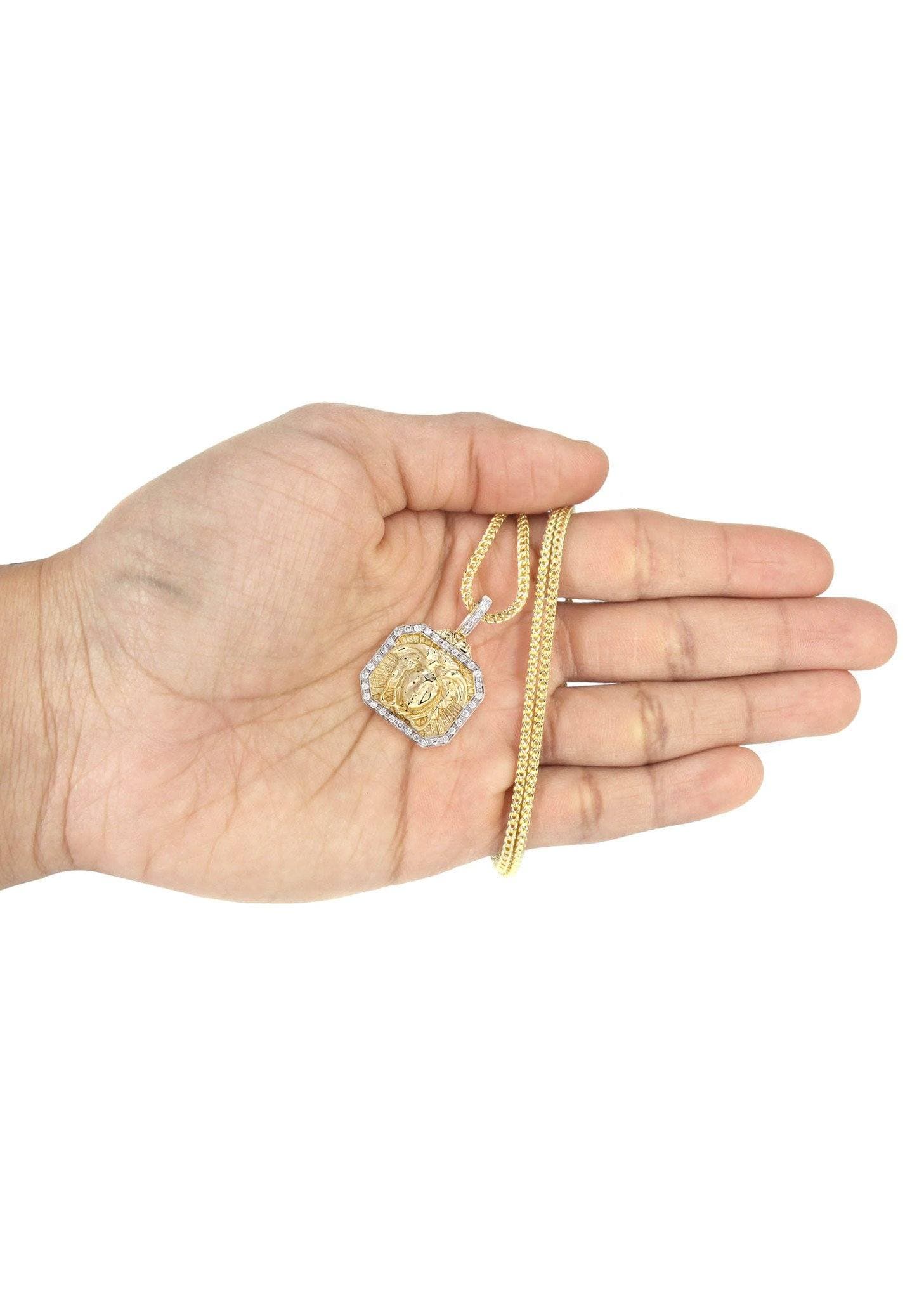 14K Yellow Gold Medusa Diamond Necklace  | 0.48 Carats - Image 5