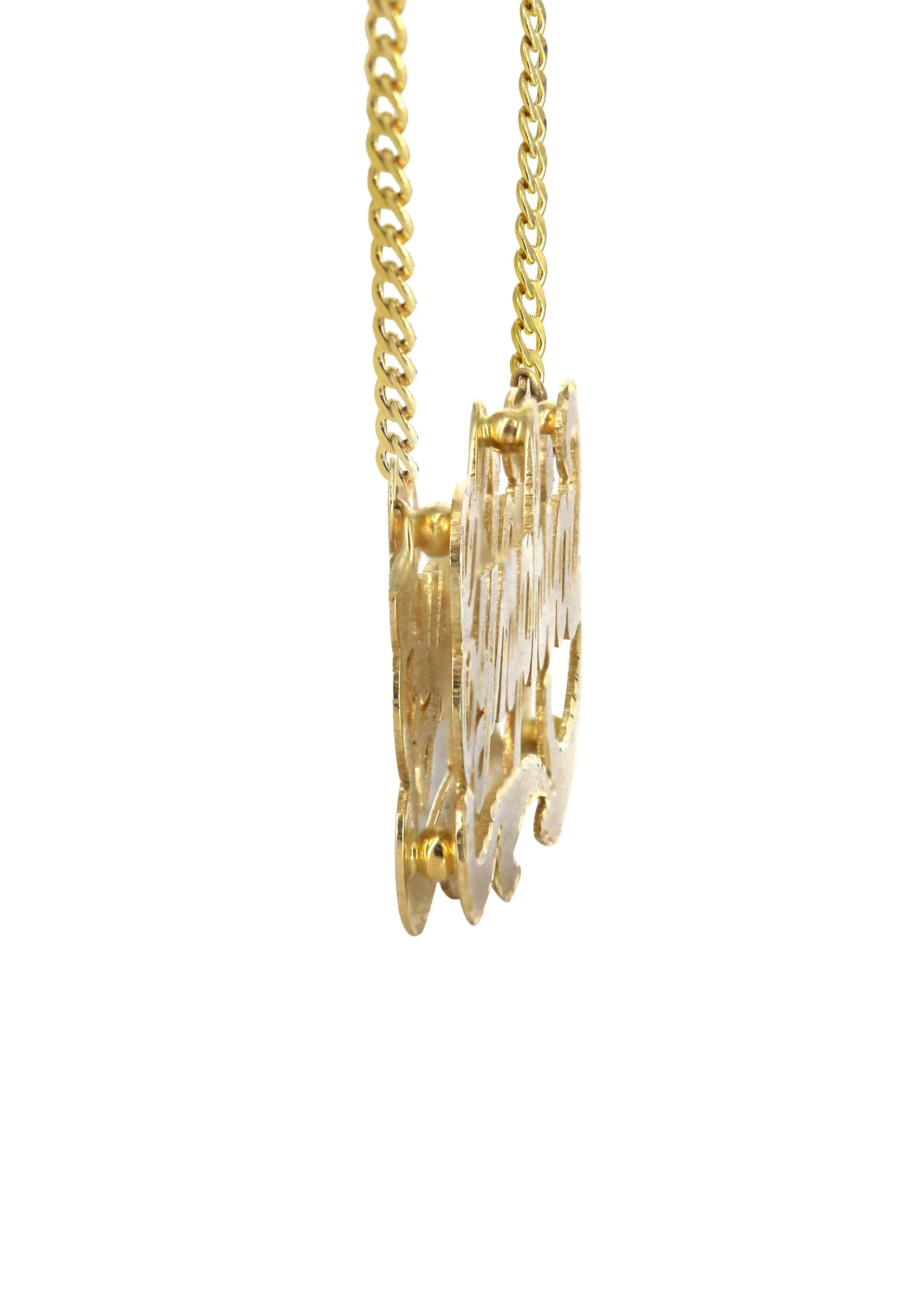 14K Gold  Diamond Cut Name Plate Necklace | Style #56 - Image 3