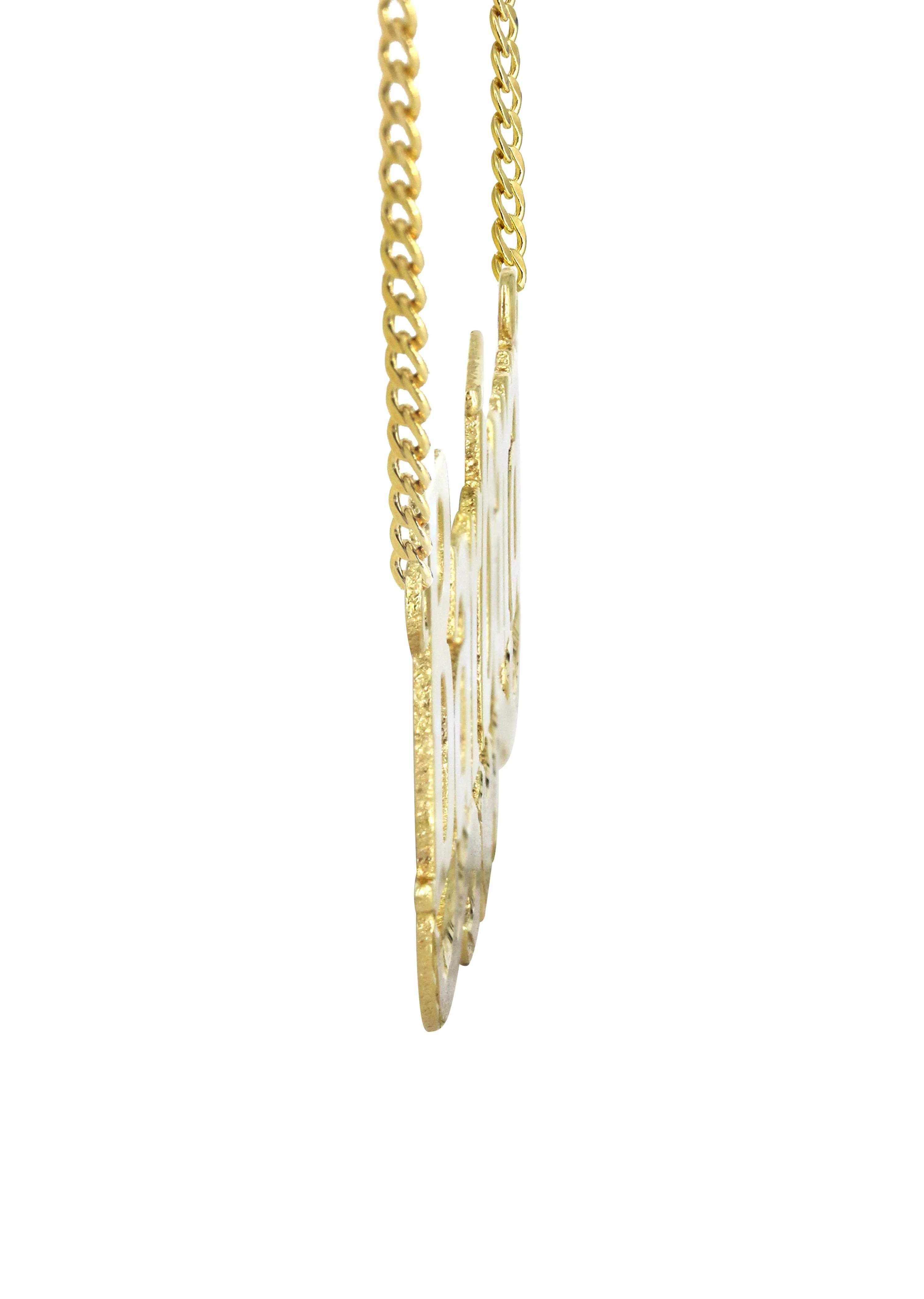 14K Gold  Diamond Cut Name Plate Necklace | Style #121 - Image 3