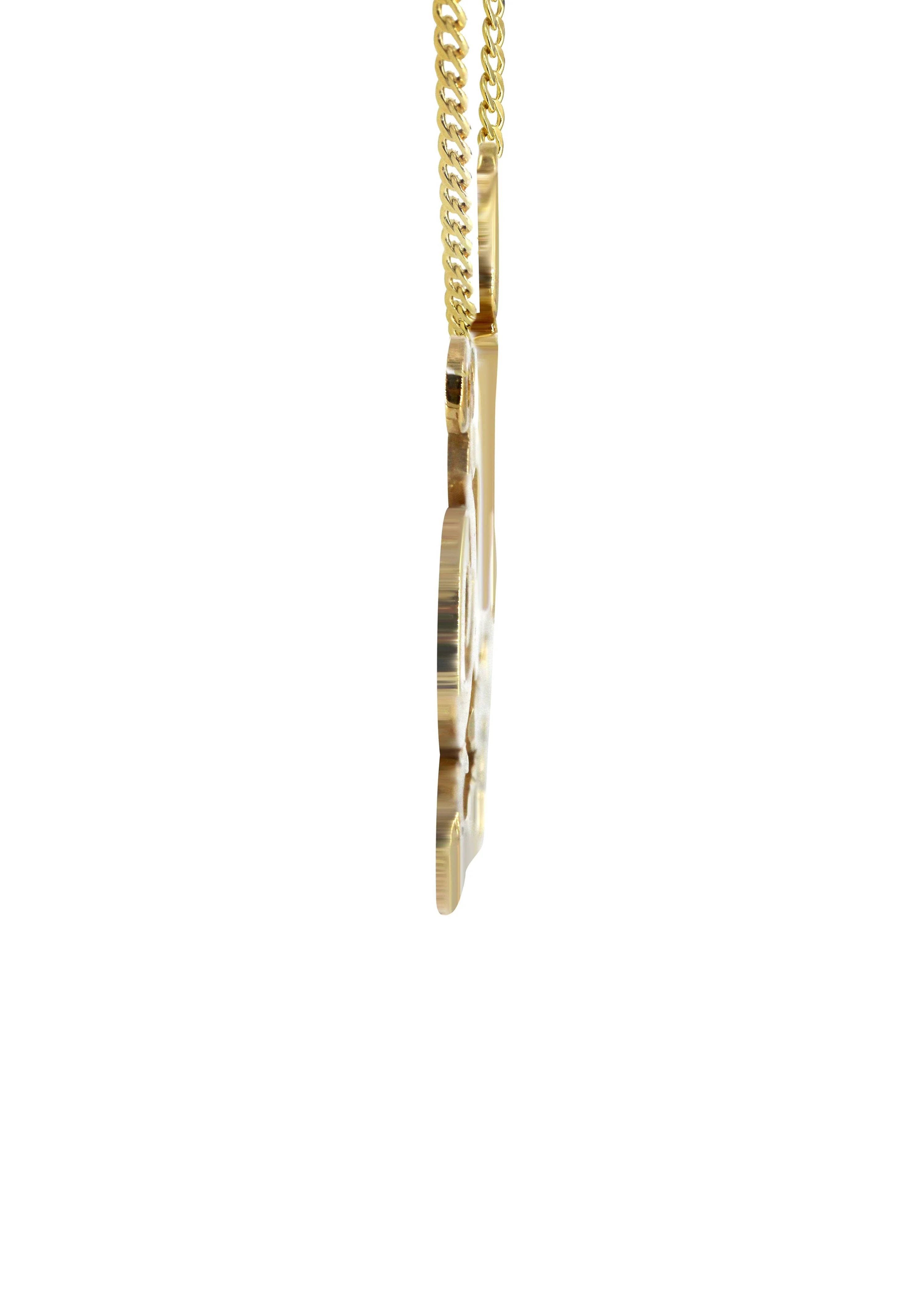 14K Gold  Diamond Cut Name Plate Necklace | Style #48 - Image 3