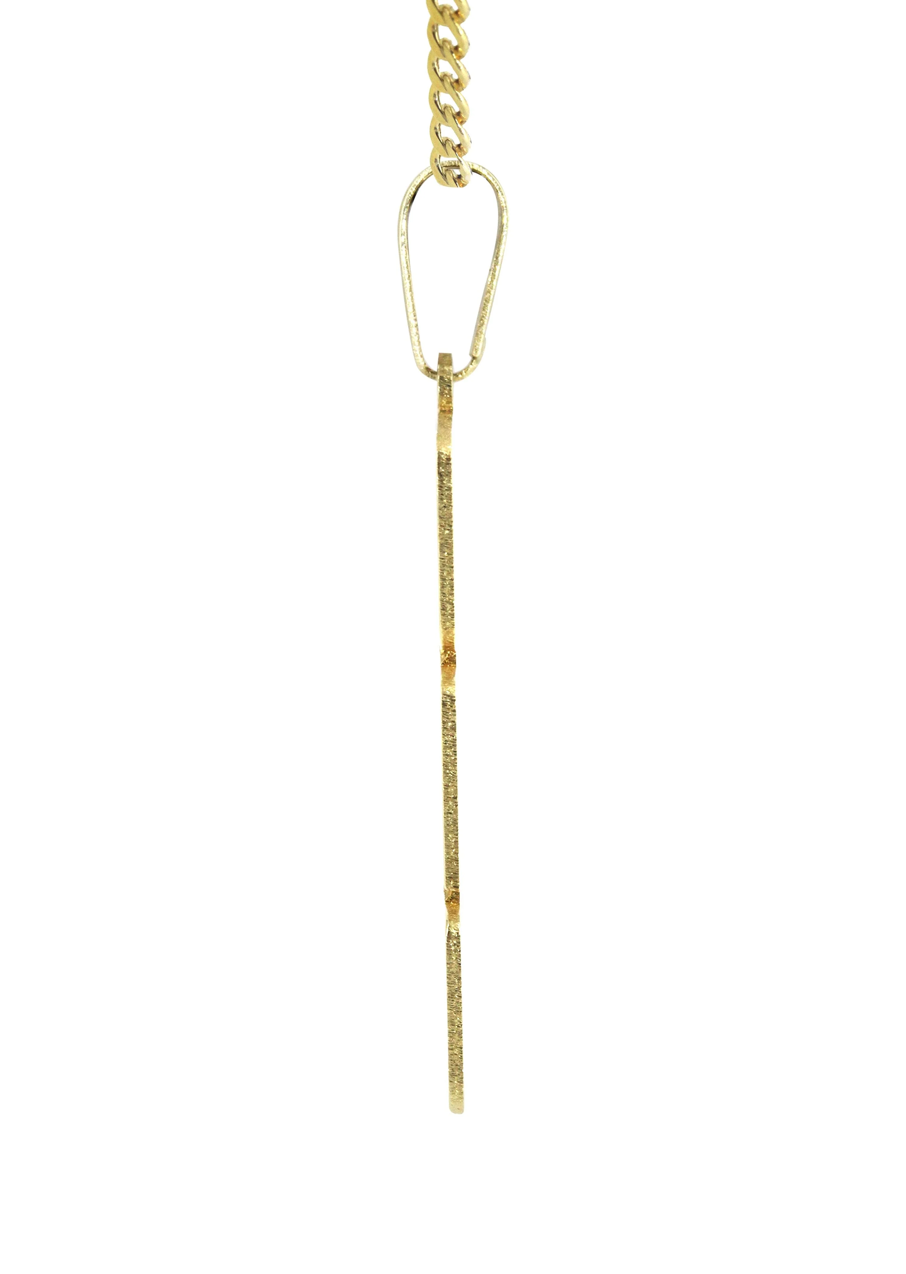 14K Gold  Single Letter Name Plate Necklace | Style #92 - Image 3