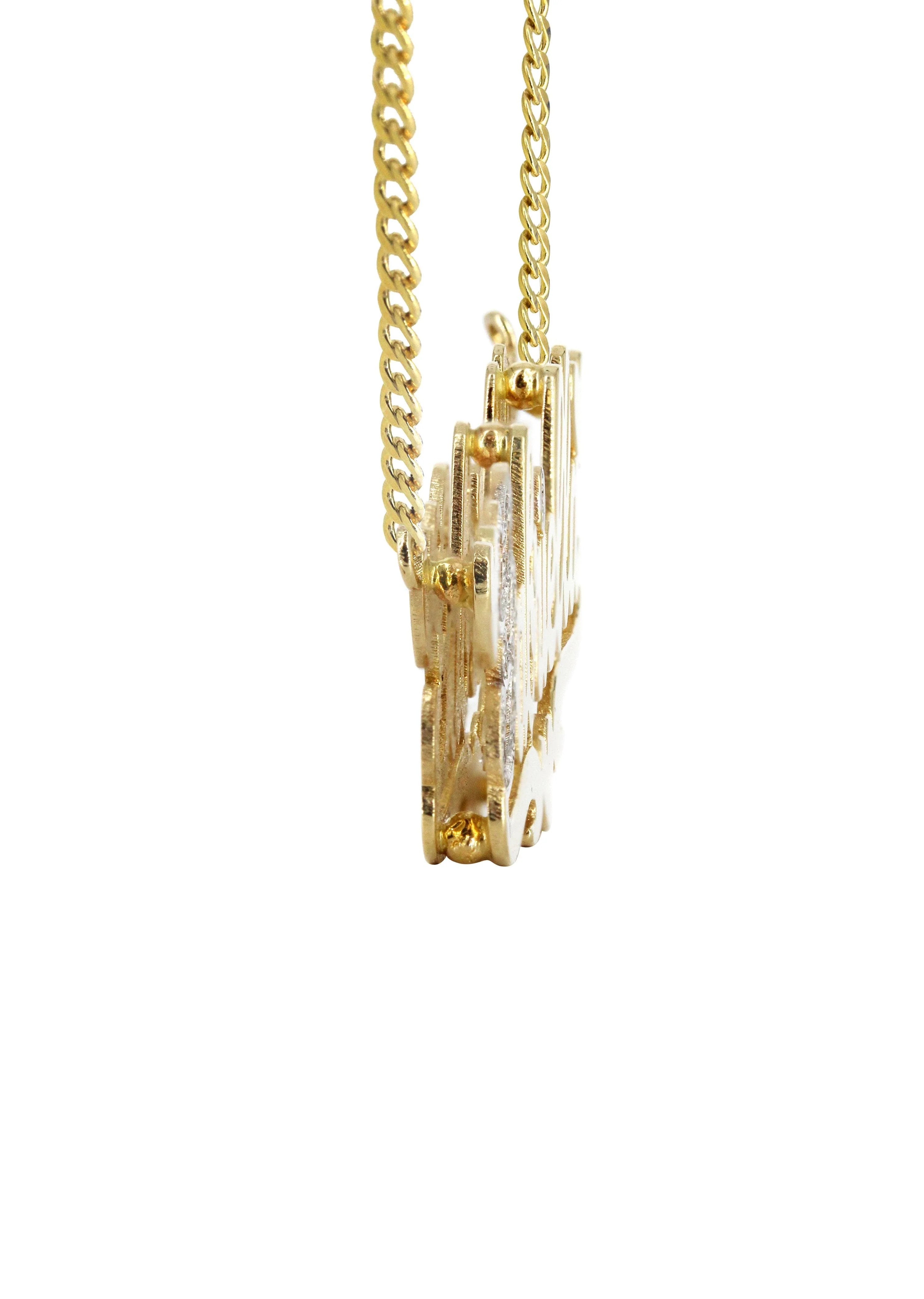14K Gold  Two Tone  Name Plate Necklace | Style #17 - Image 3