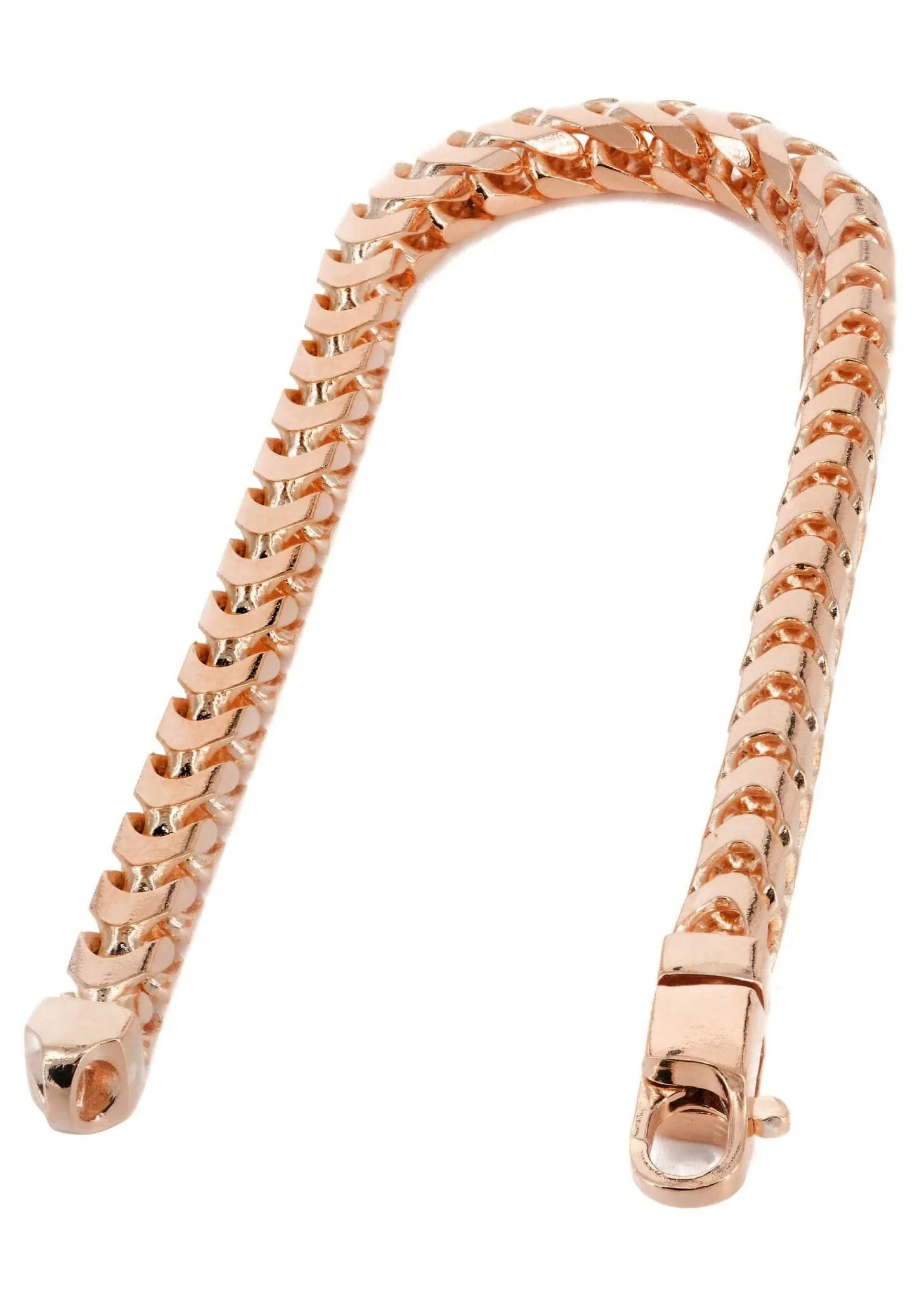14K Rose Gold Bracelet Solid Franco - Image 2