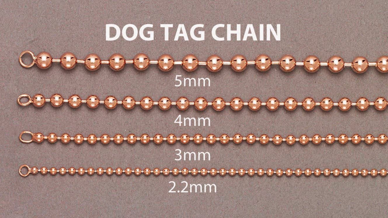 Dog Tag Chain - 14K Rose Gold Chain - Image 5