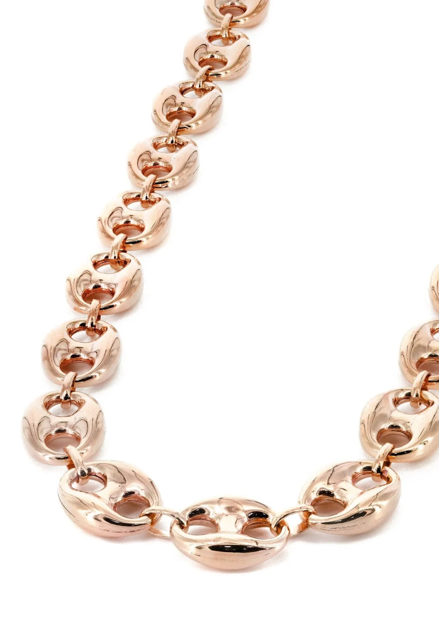 Semi Solid  Puff Chain - 14K Rose Gold