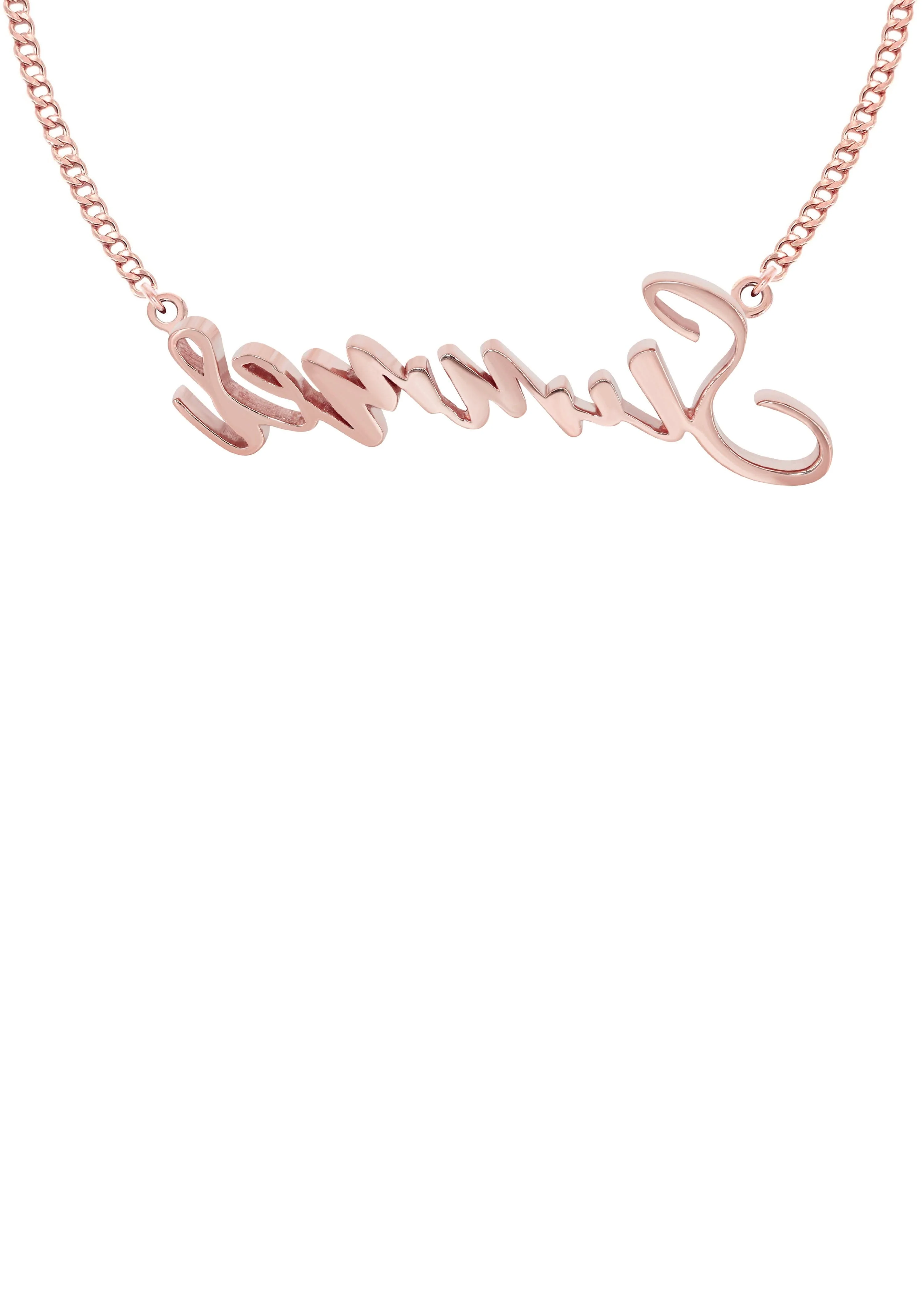 14K Rose Gold  Full Diamond Name Plate Necklace | Style #112 - Image 2