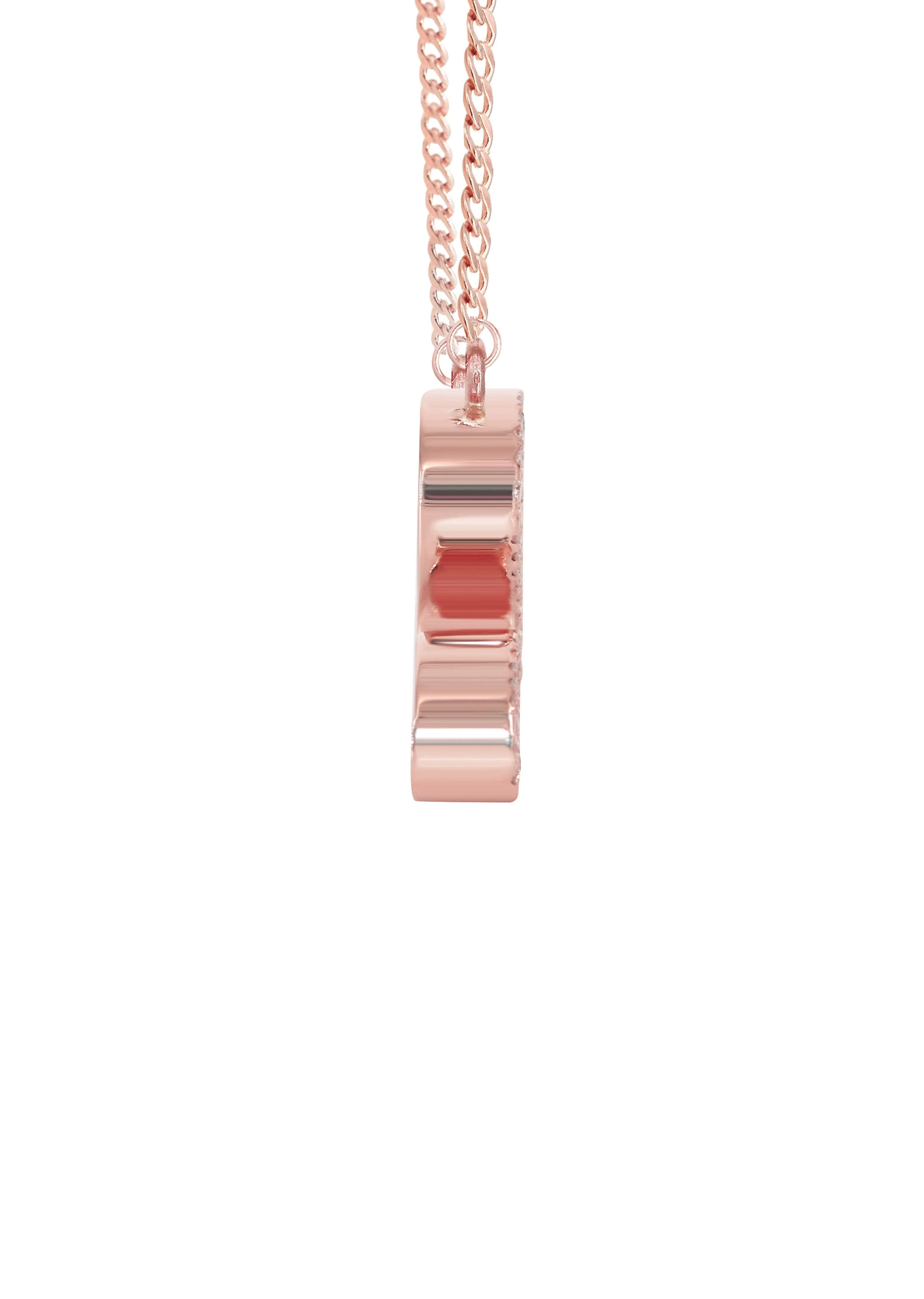14K Rose Gold  Full Diamond Name Plate Necklace | Style #112 - Image 3