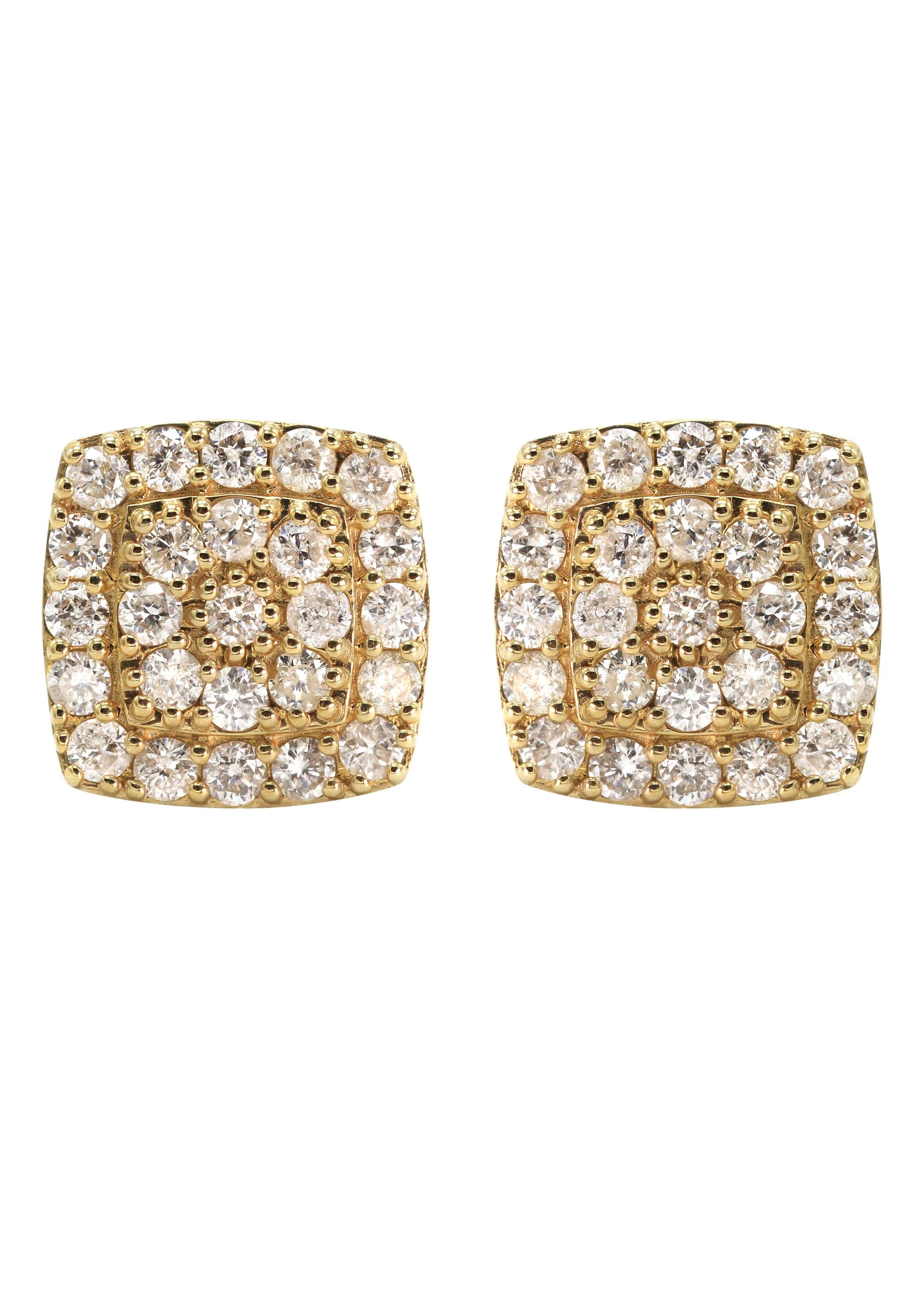 14K Yellow Gold Diamond Earrings For Men | 1.04 Carats | 2.91 Grams
