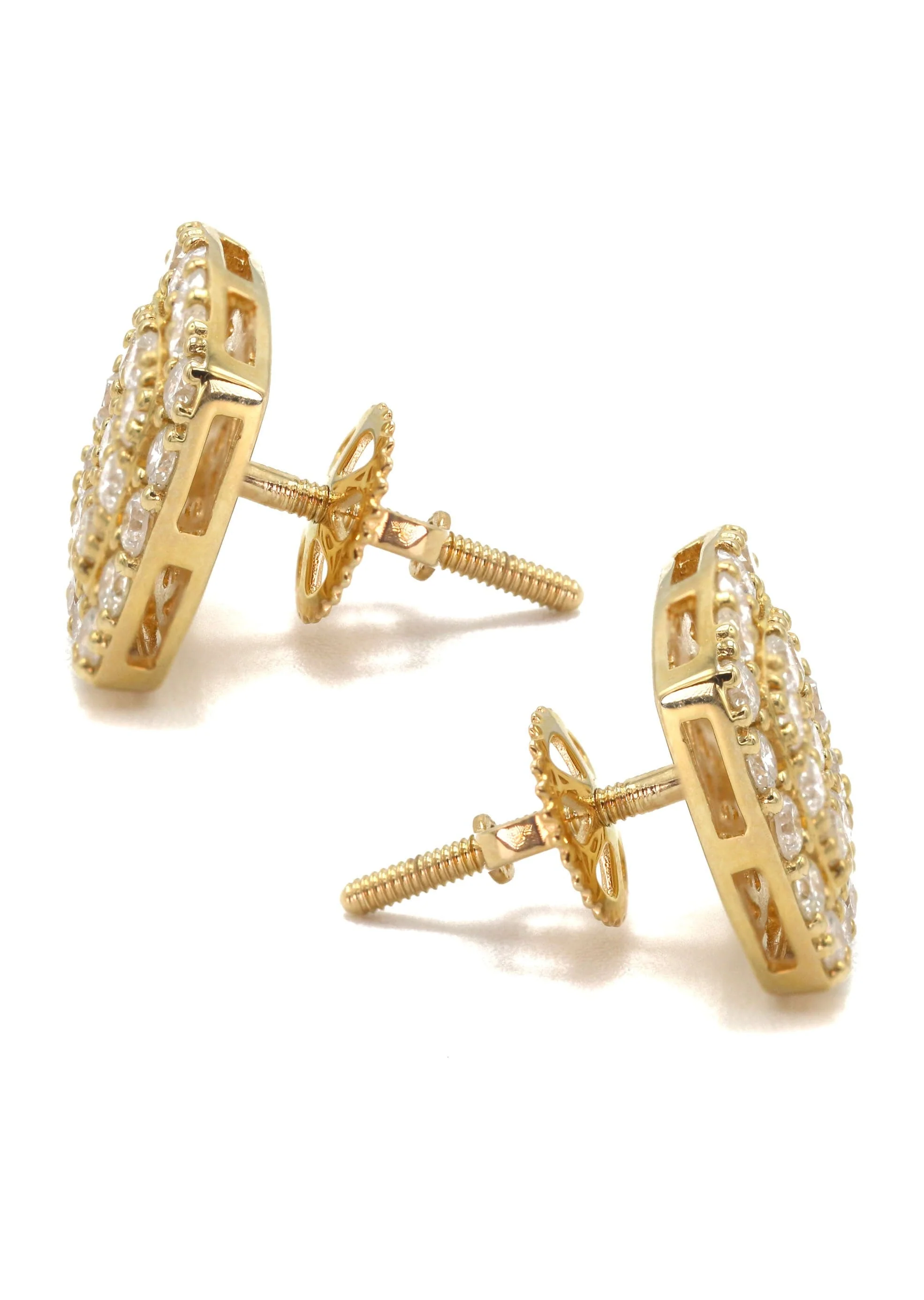 14K Yellow Gold Diamond Earrings For Men | 1.04 Carats | 2.91 Grams - Image 2