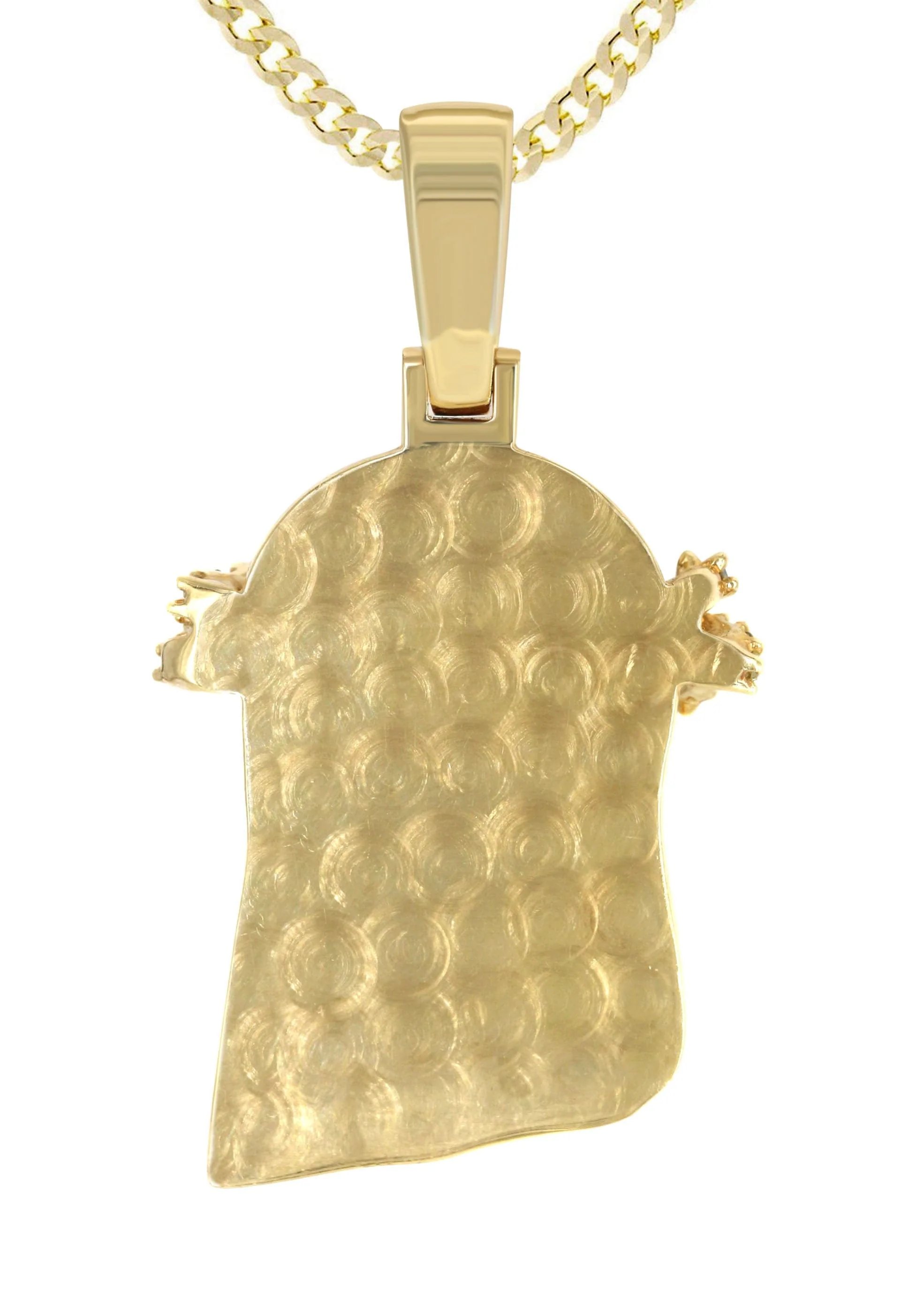 14K Yellow Gold Jesus Head Diamond Necklace | 3 Carats - Image 3