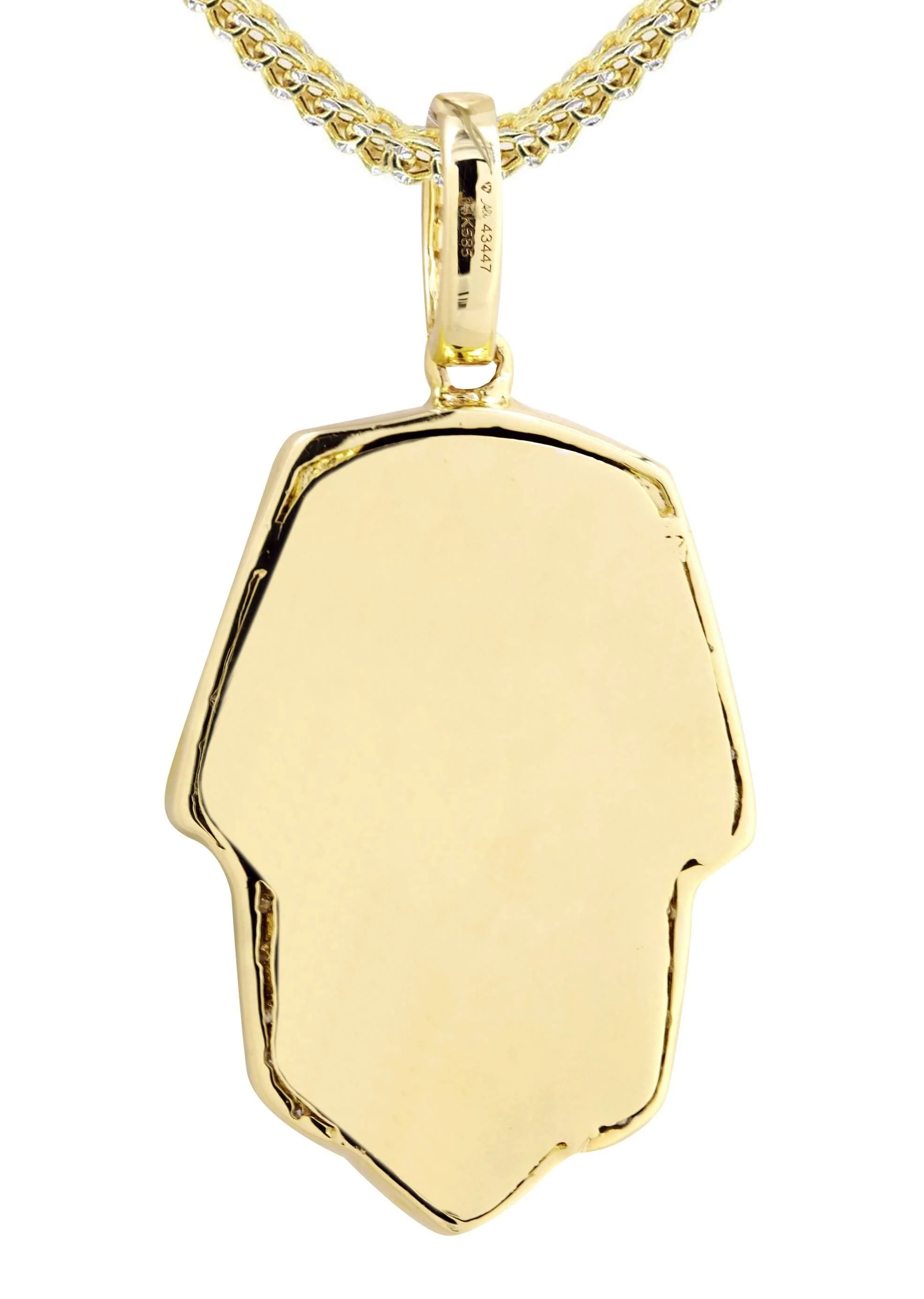 14K Yellow Gold Masked Pharaoh Diamond Necklace  | 0.35 Carats - Image 3