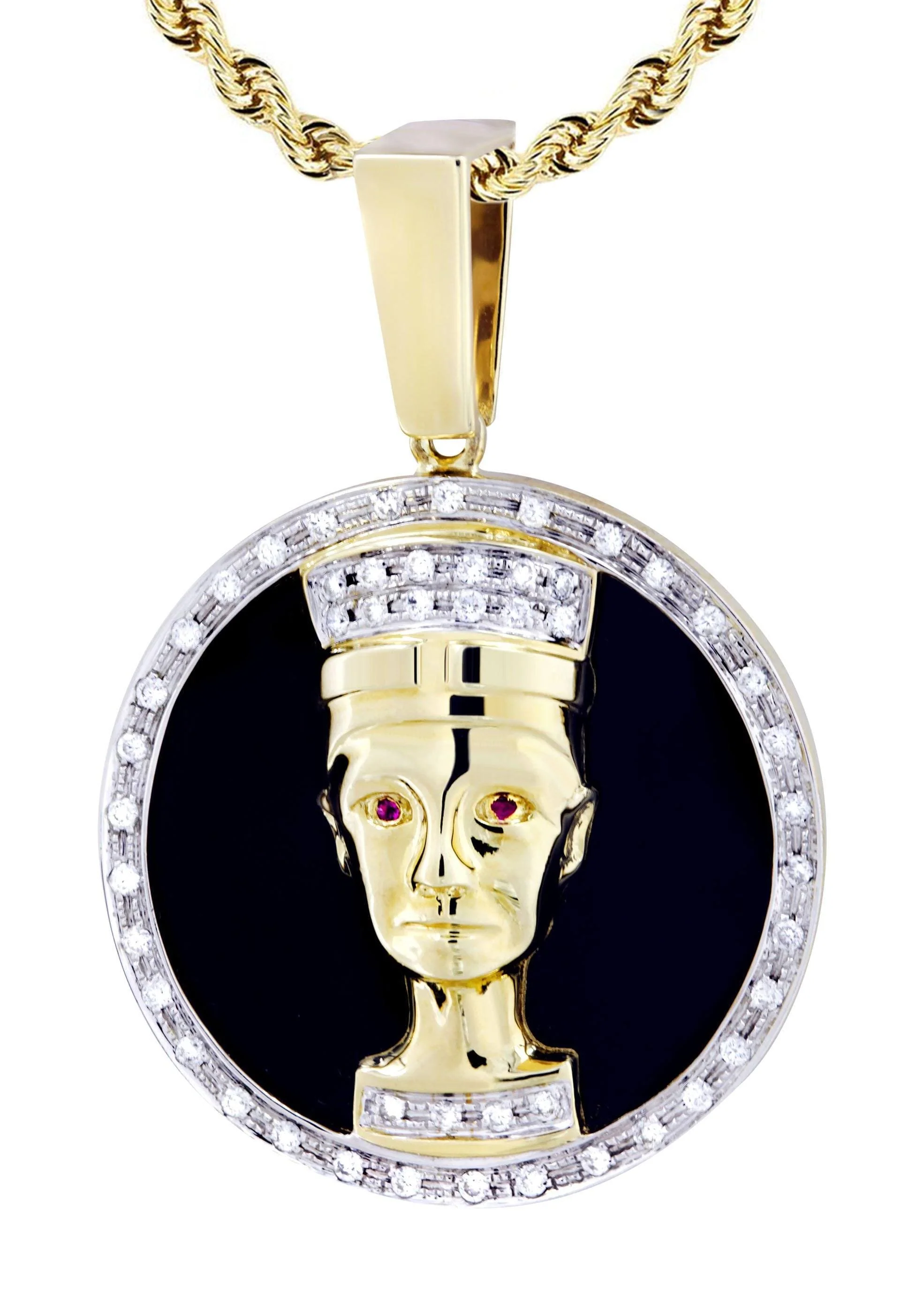 14K Yellow Gold Pharaoh Diamond Necklace  | 0.42 Carats - Image 2